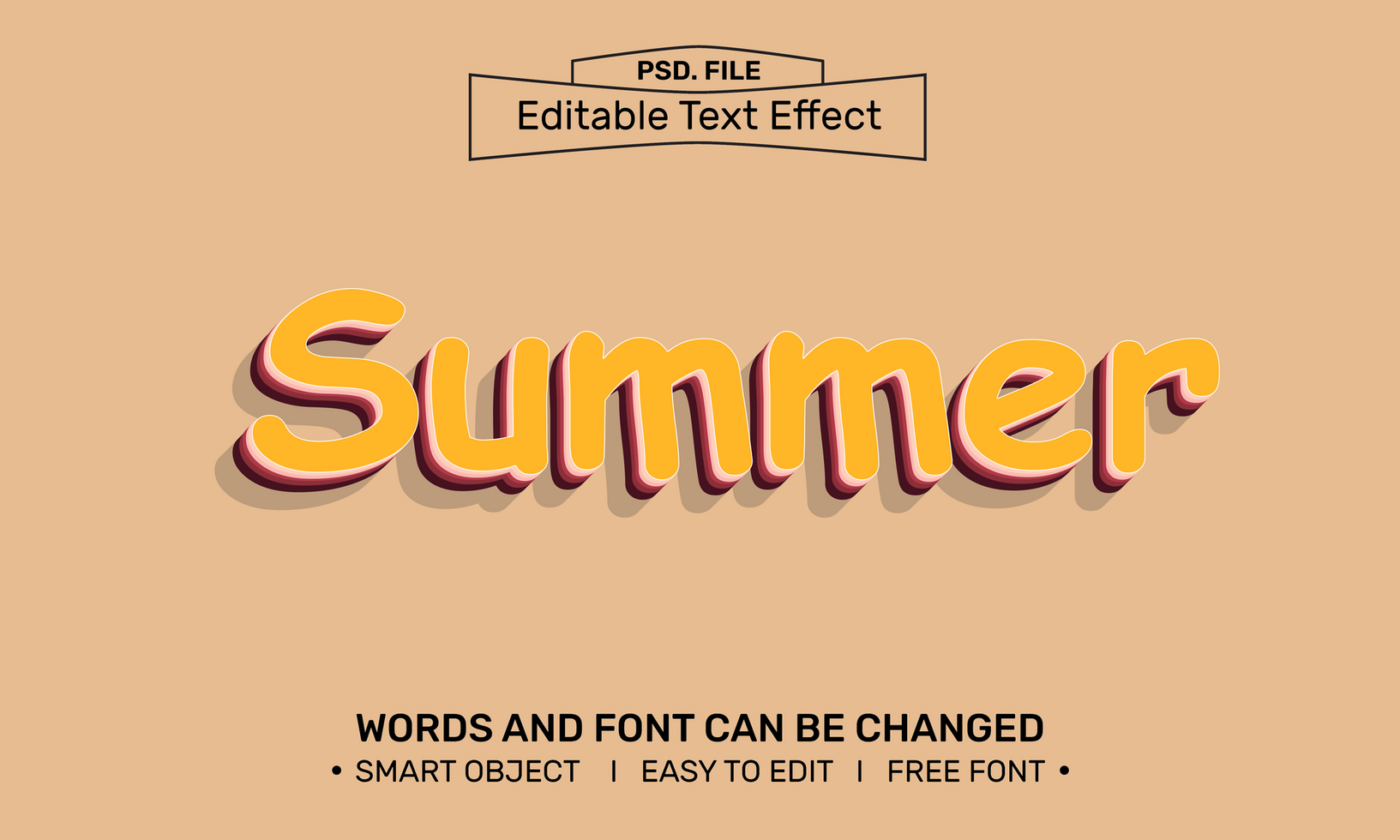 Summer text effect psd