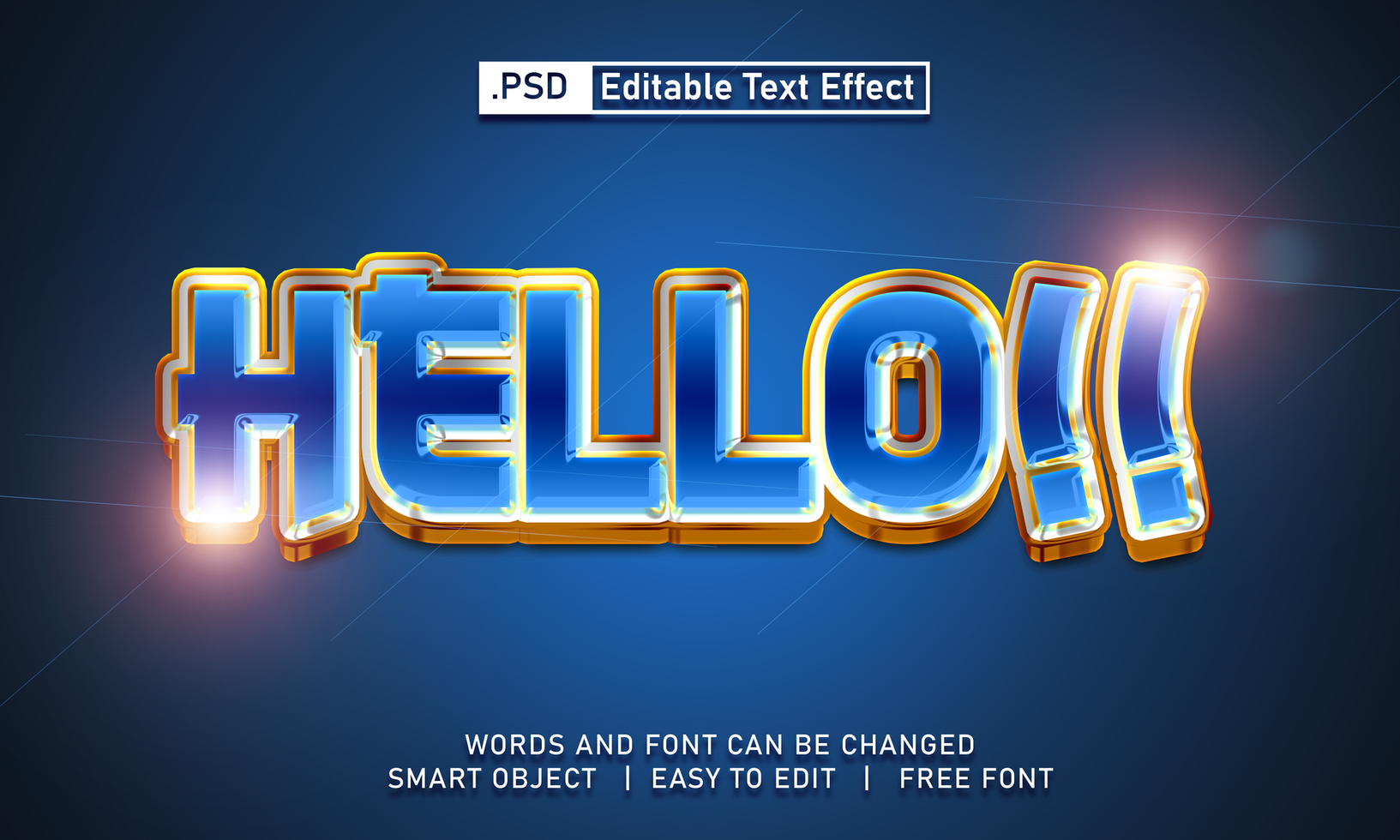Hello text effect psd