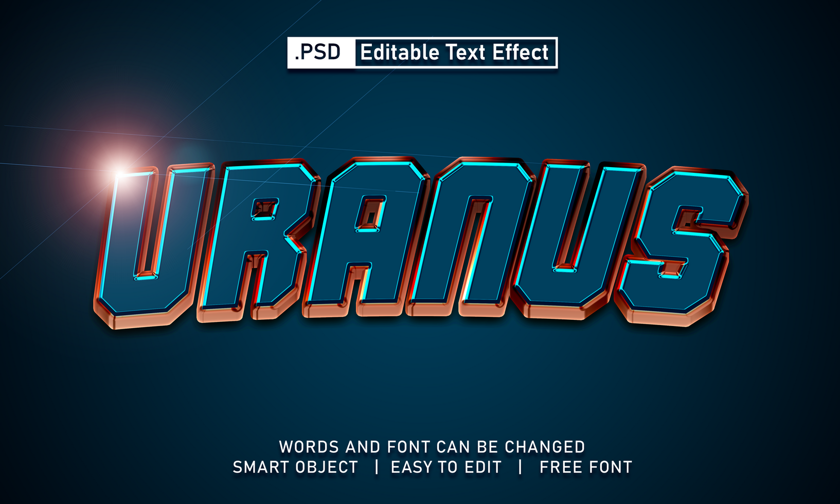 Uranus text effect psd