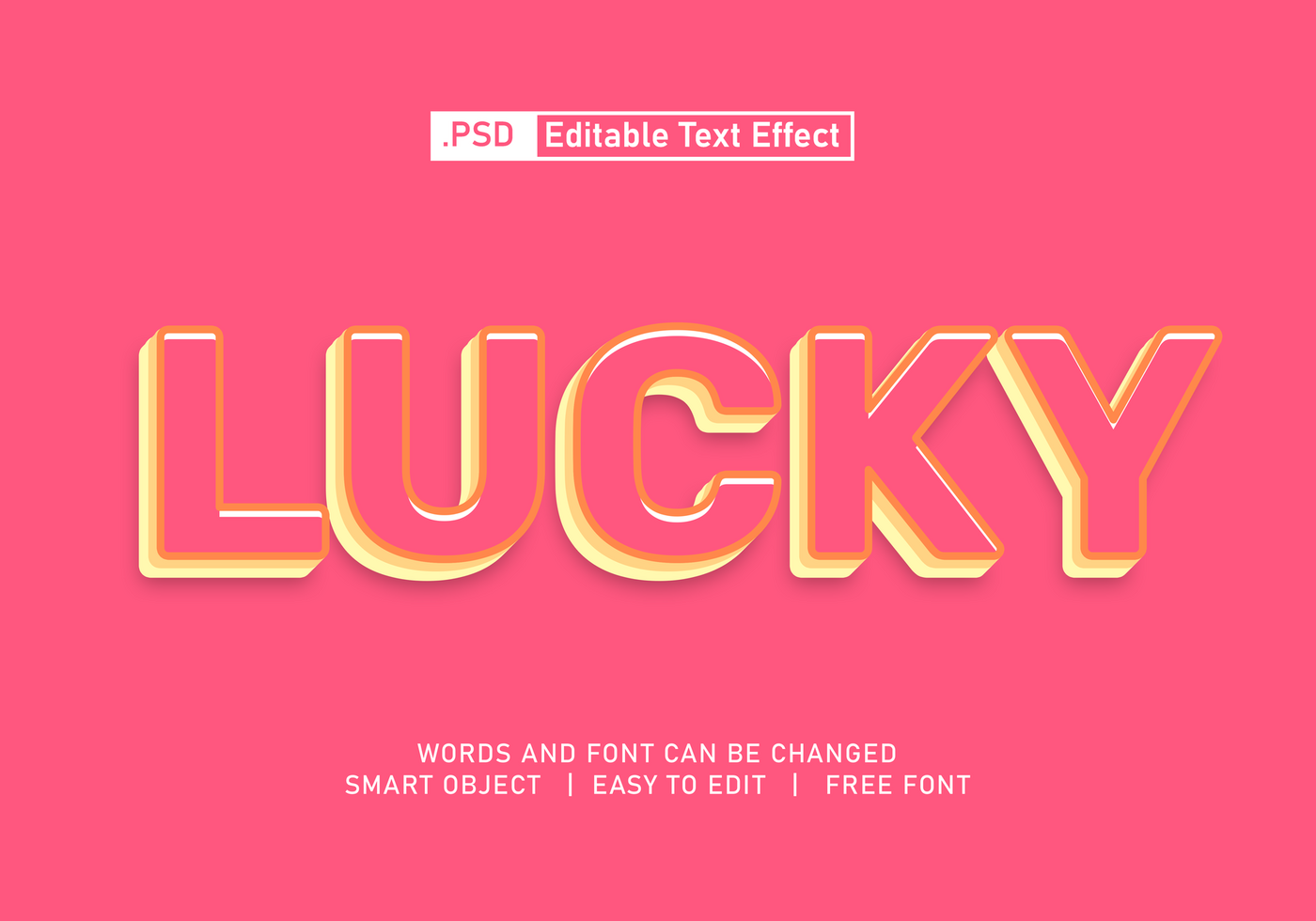 Lucky text effect psd
