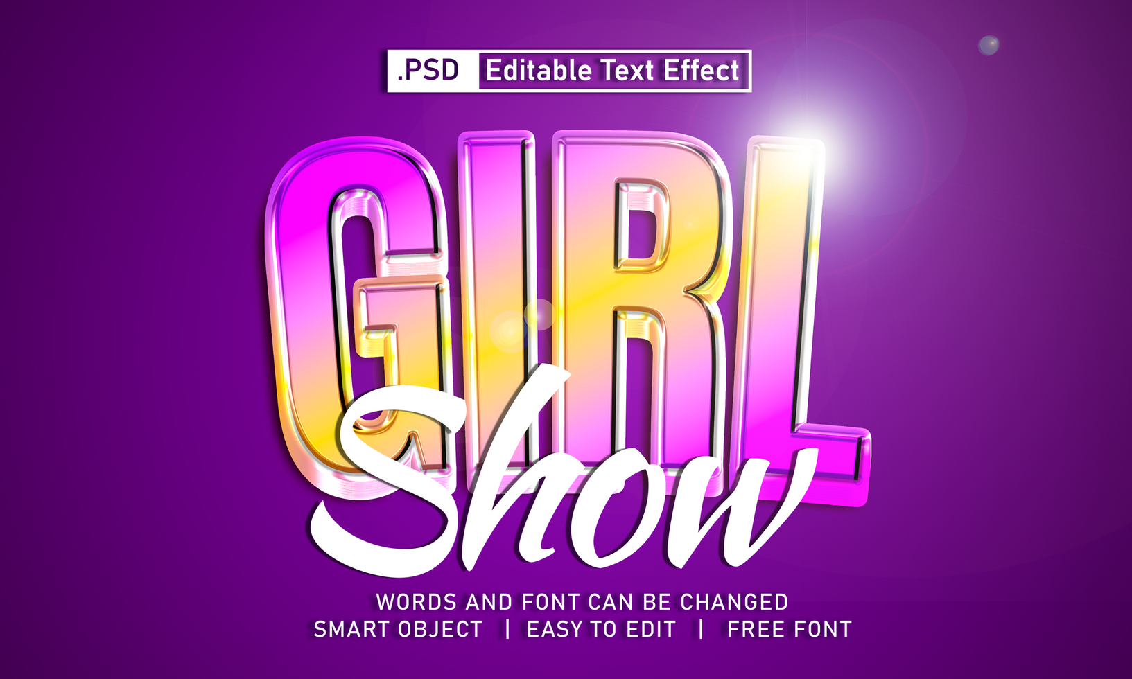 Gril Show text effect psd