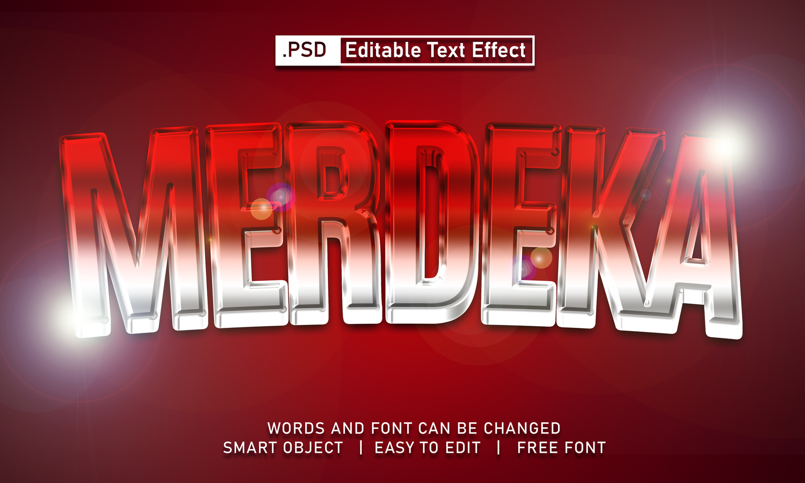 Merdeka text effect psd