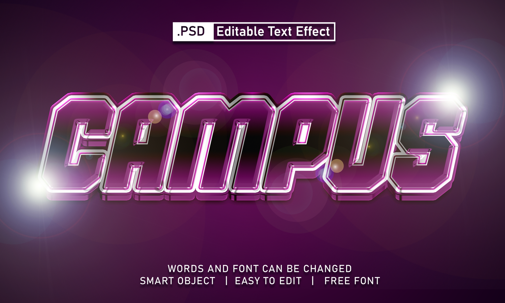 Campus text effect psd