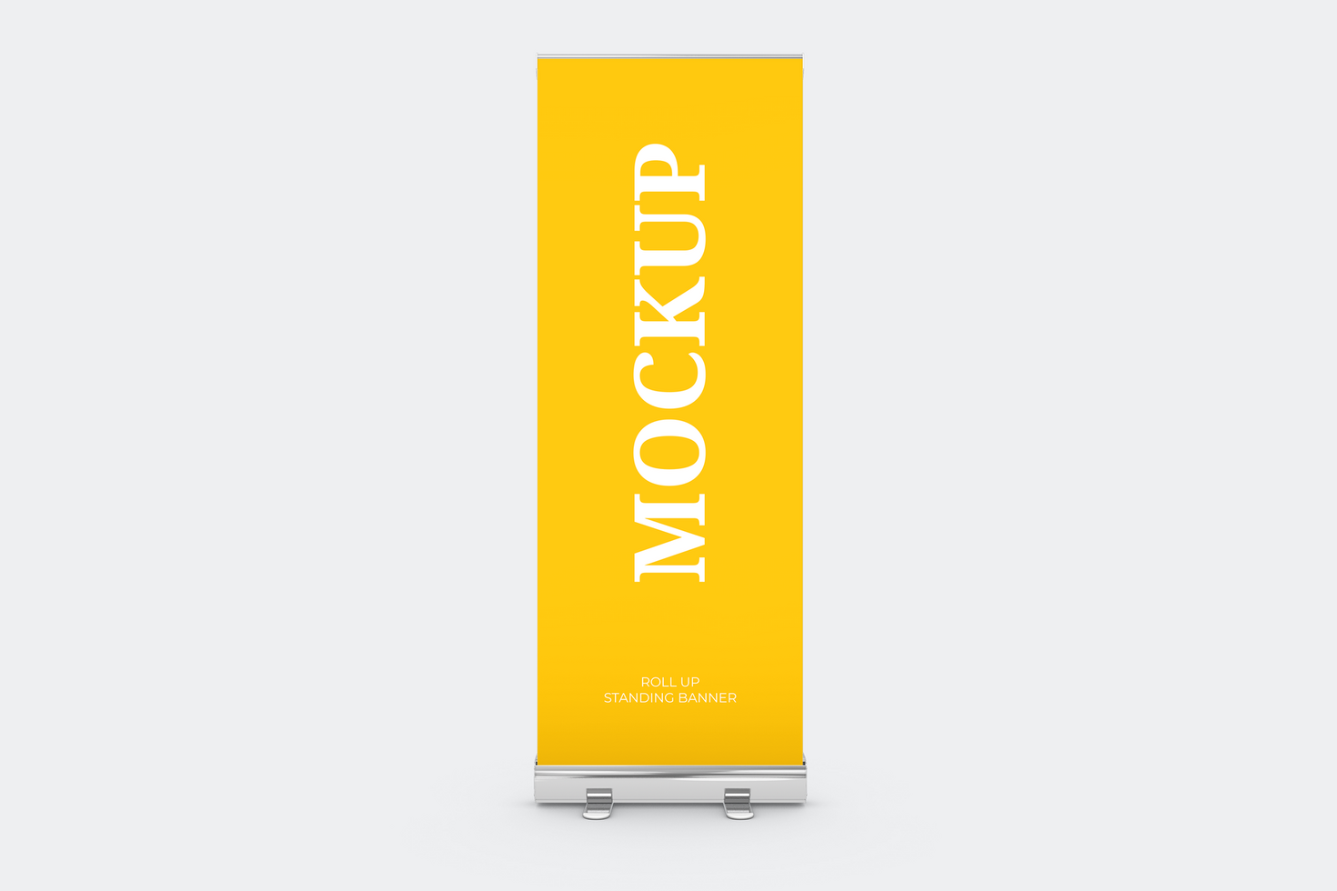 Standing Roll Up Banner Mockup Front View psd