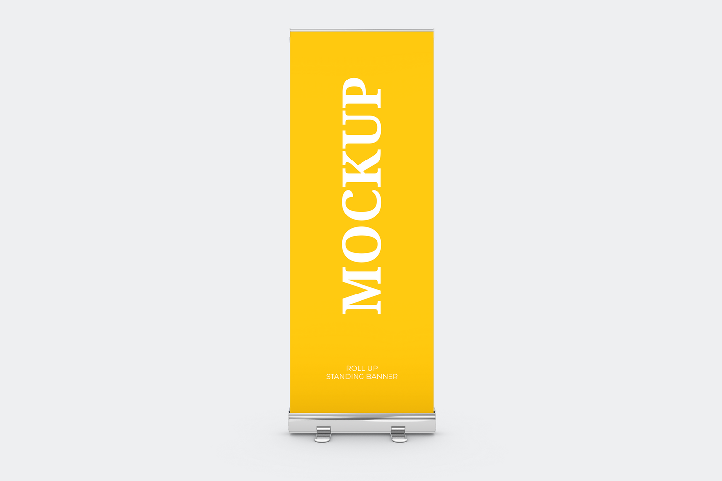 staand rollen omhoog banier mockup voorkant visie psd