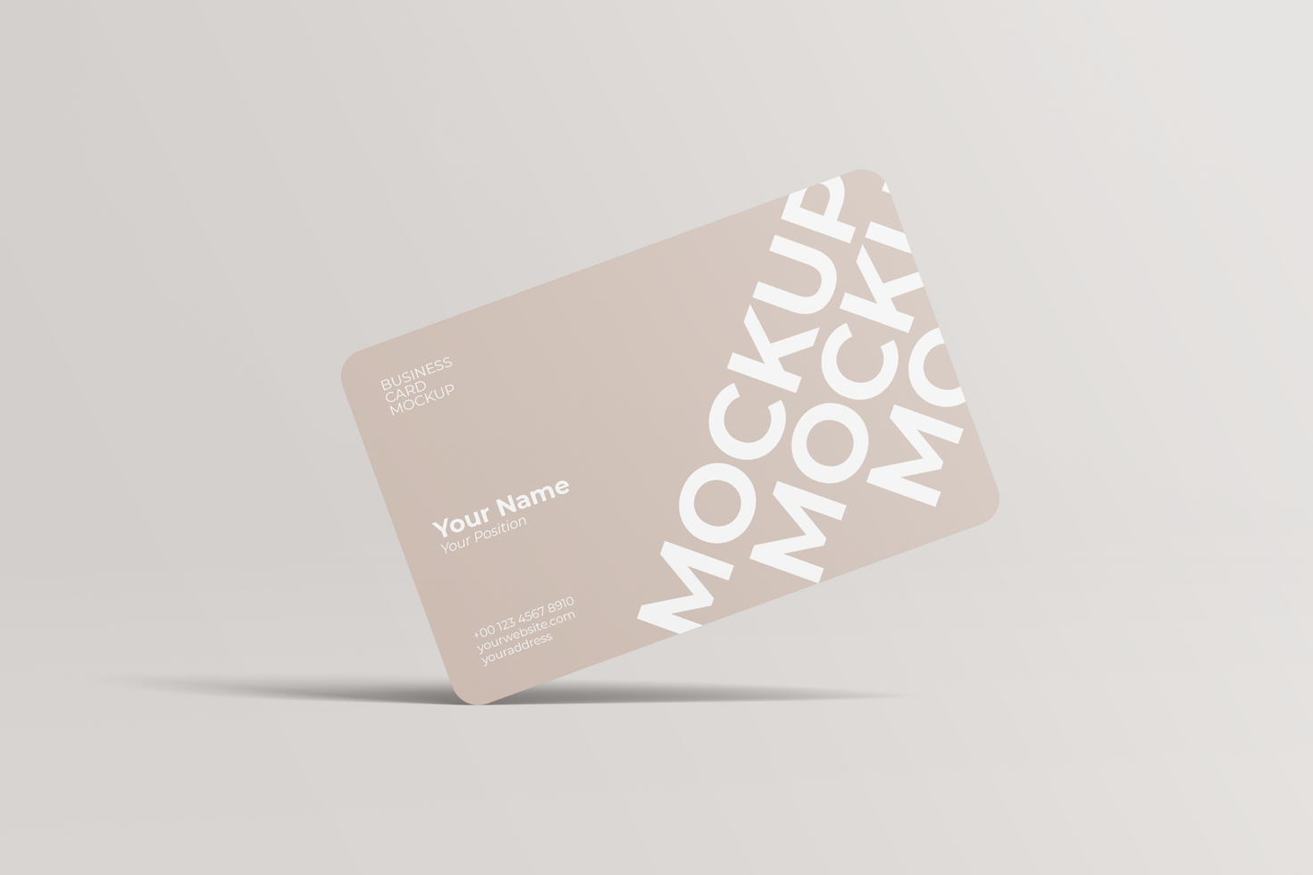 Landscape Rounded Business Card Mockup Front View psd