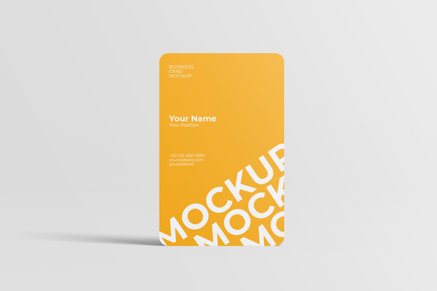 Portrait Rounded Business Card Mockup Front View psd