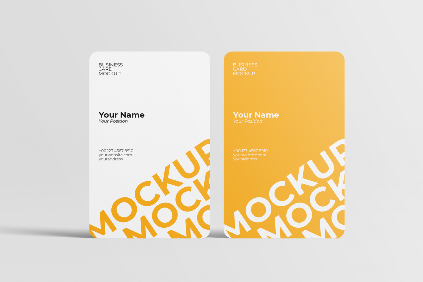 Portrait Rounded Business Card Mockup Front View psd