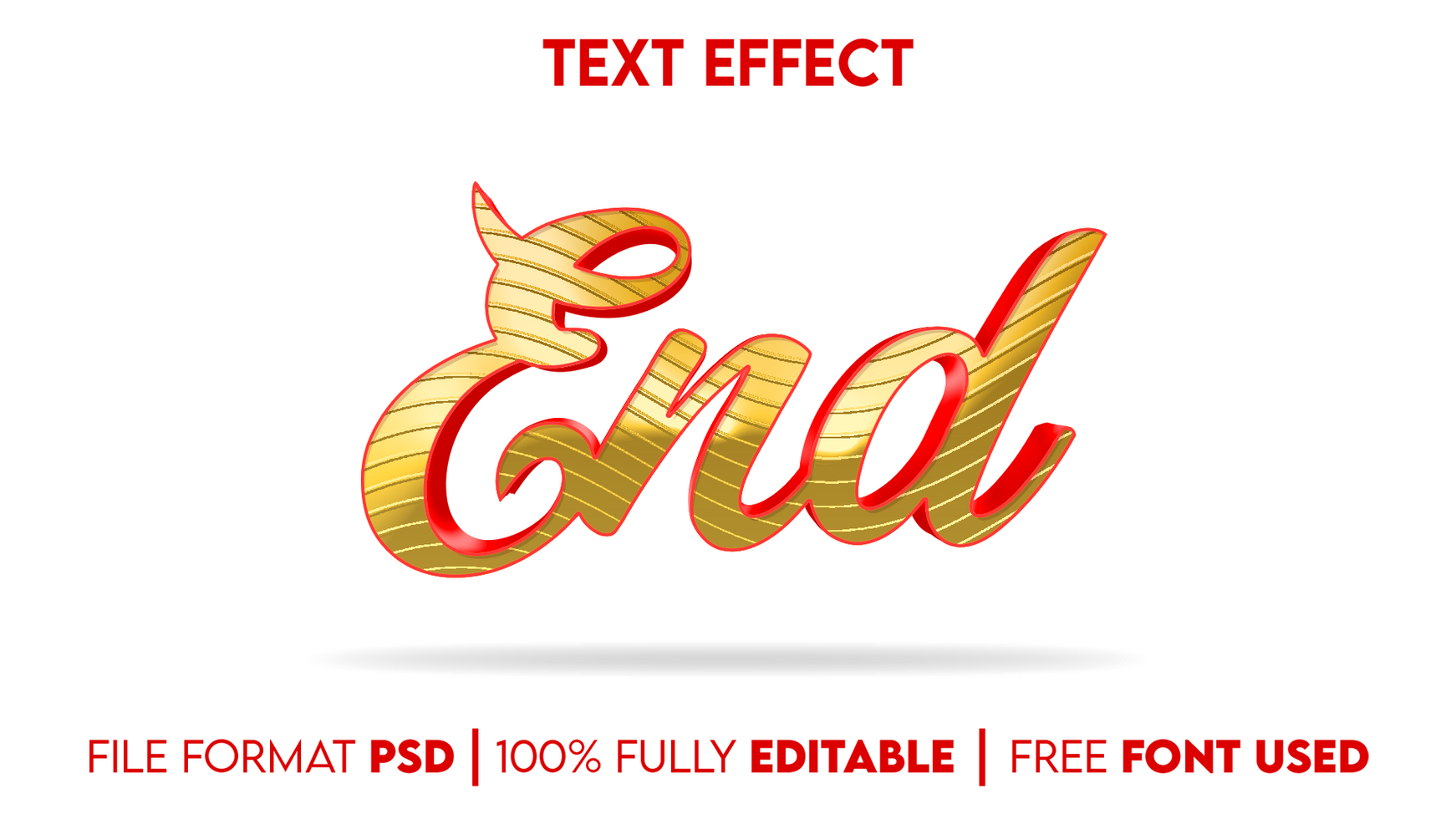 End Editable Text Effect psd