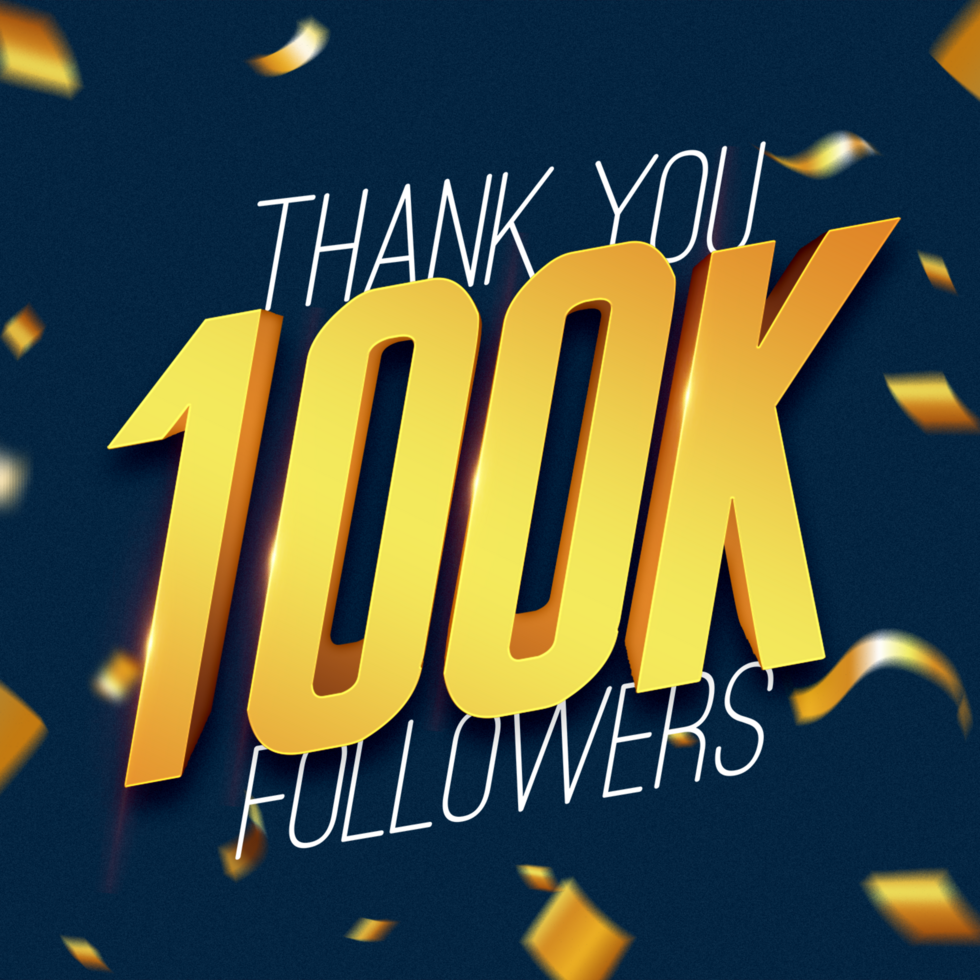 100k followers Editable Text Effect psd