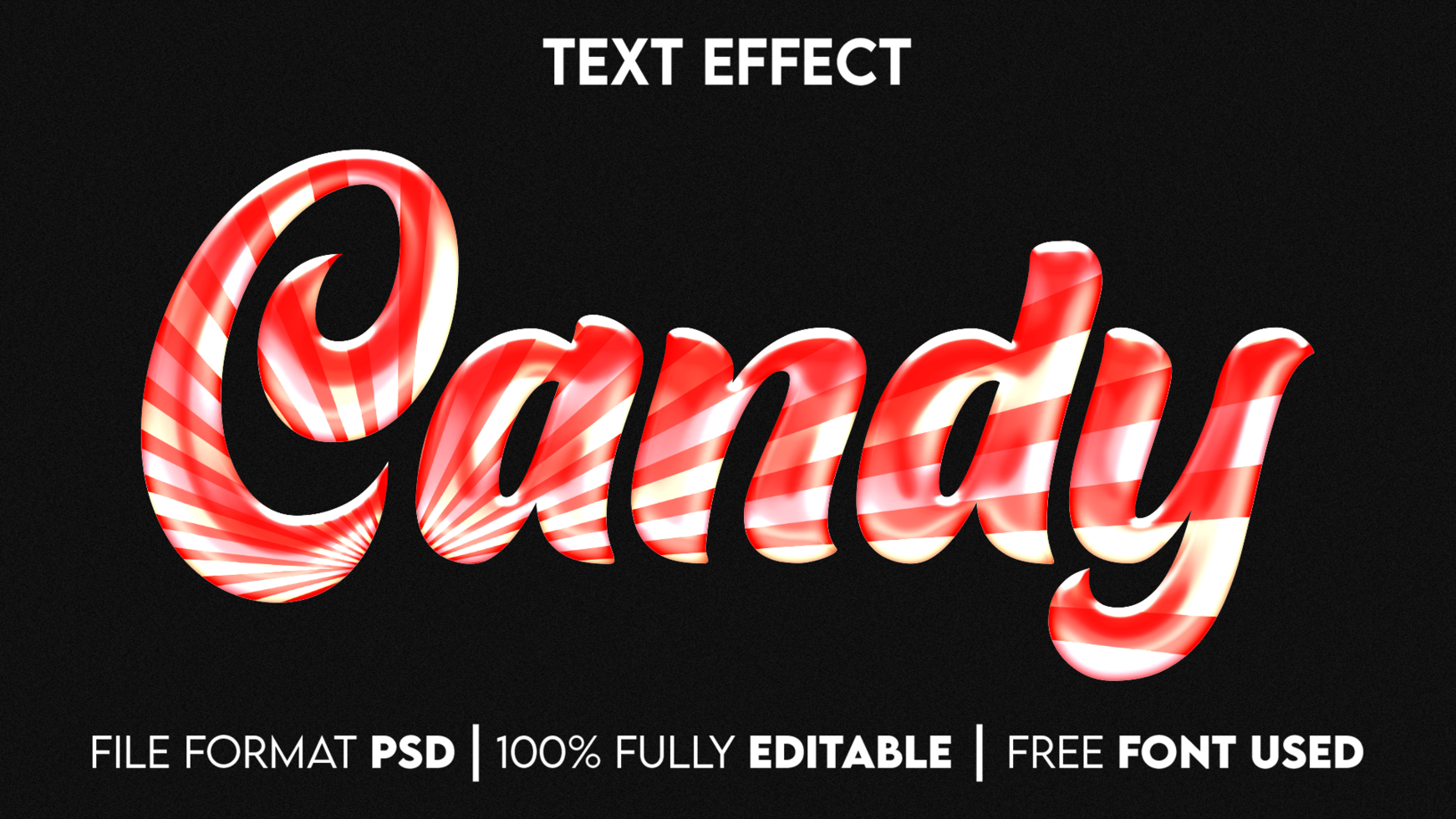 Candy Editable Text Effect psd