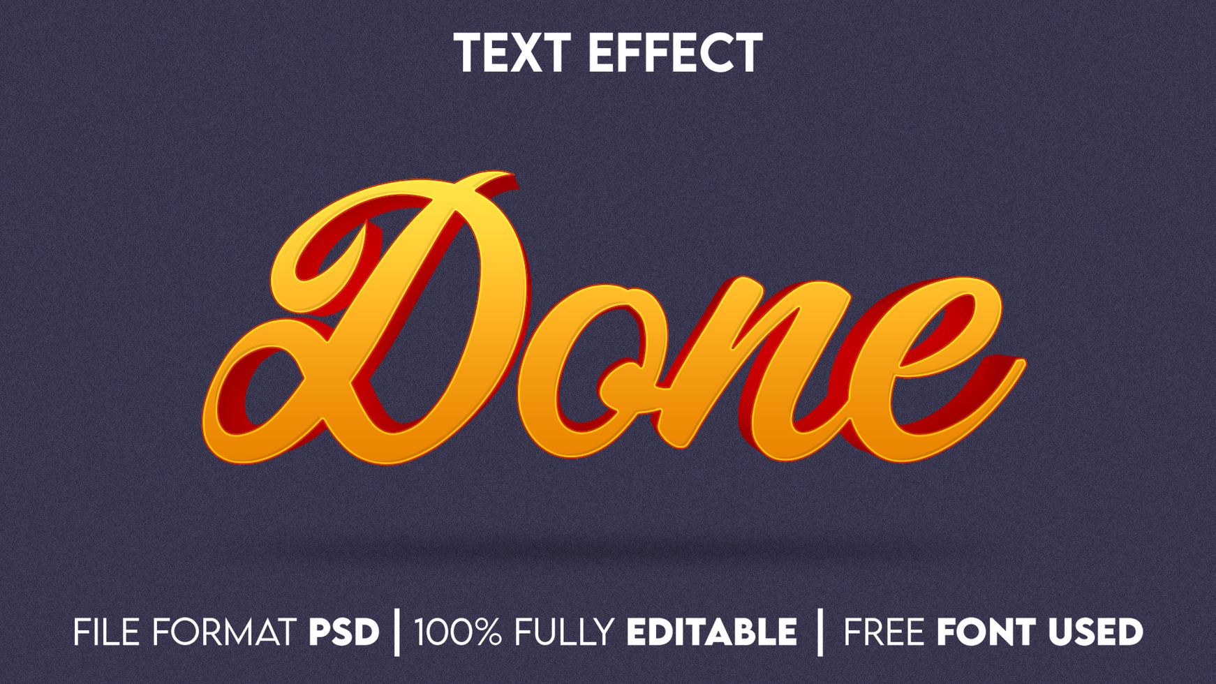 Done Editable Text Effect psd