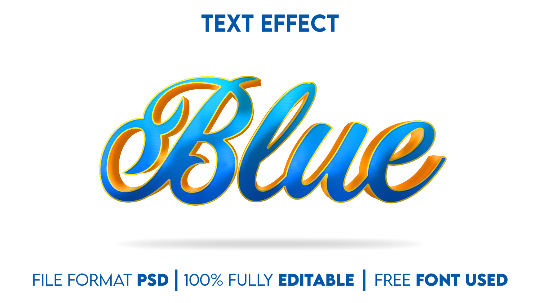 Blue Editable Text Effect psd
