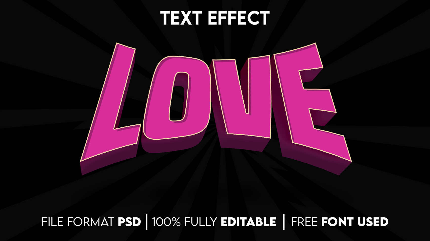 Love Editable Text Effect psd