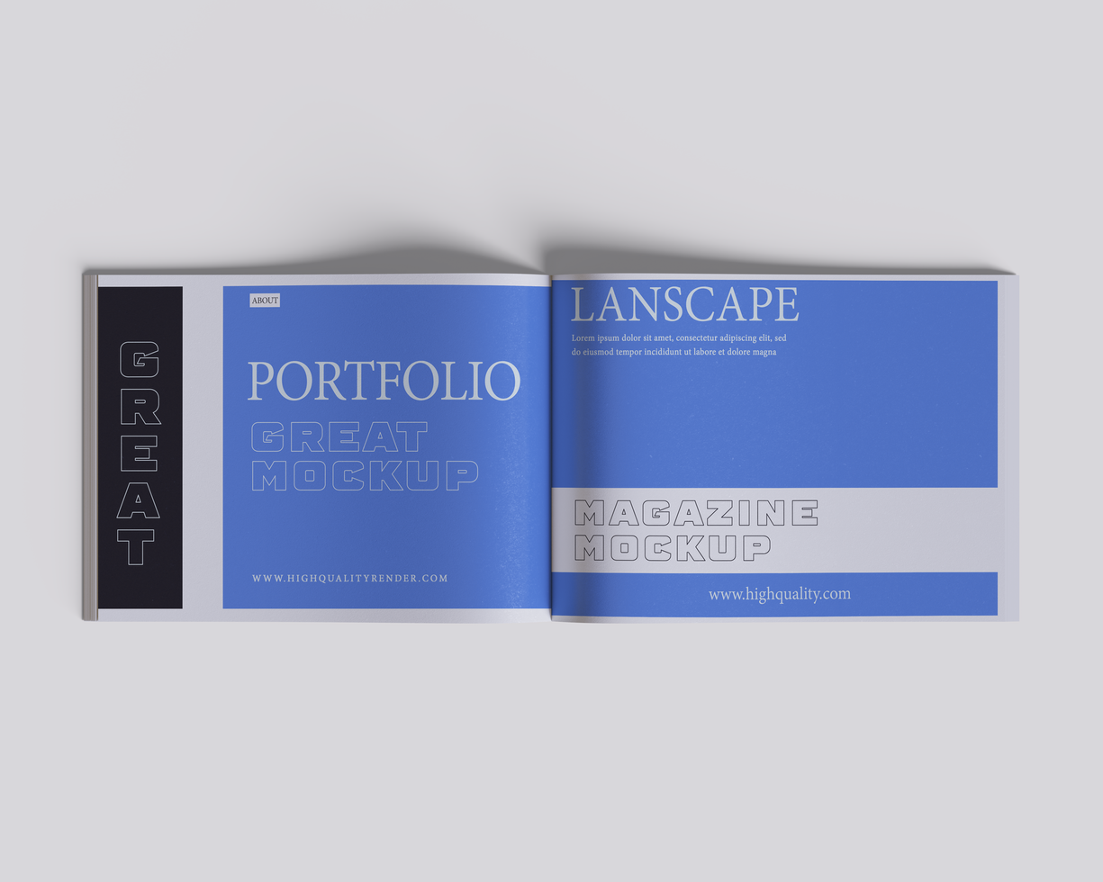 A4 Lanscape Magazine Mockup Editable psd