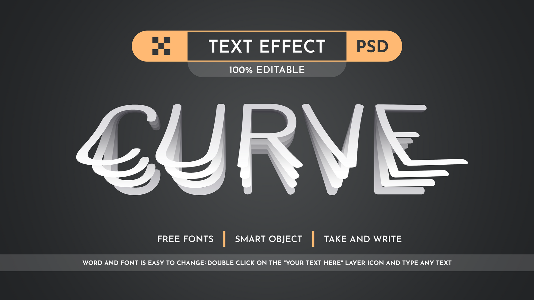 Press - Editable Text Effect, Font Style psd
