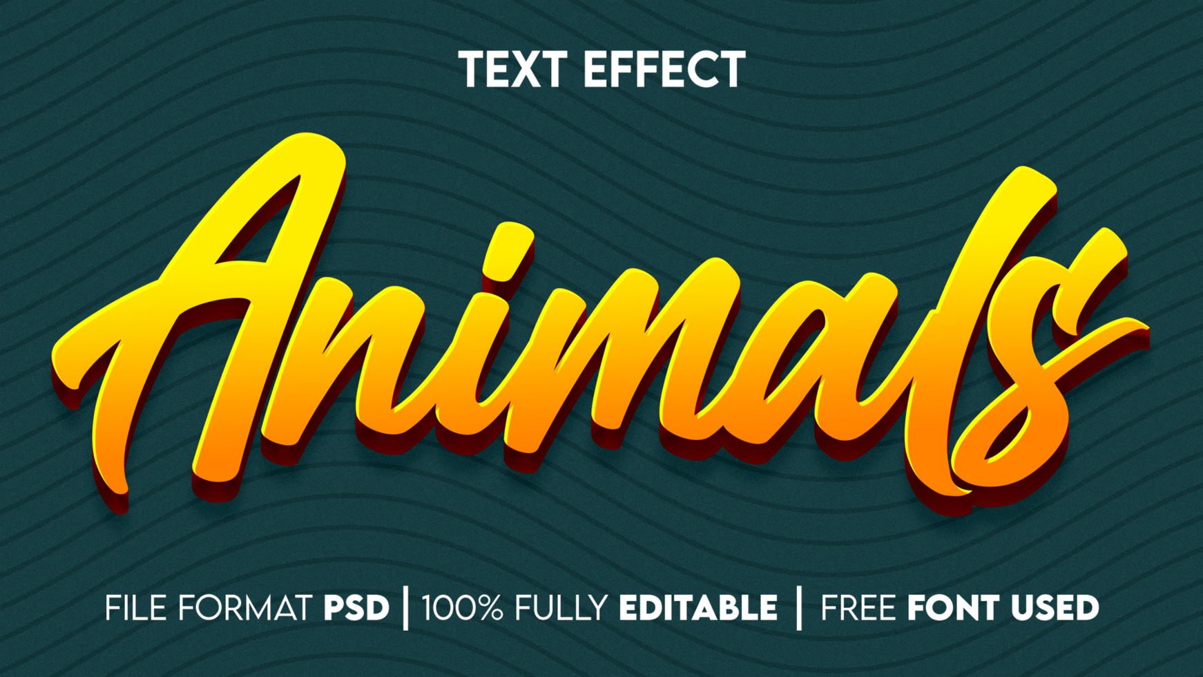 animaux modifiable texte effet psd