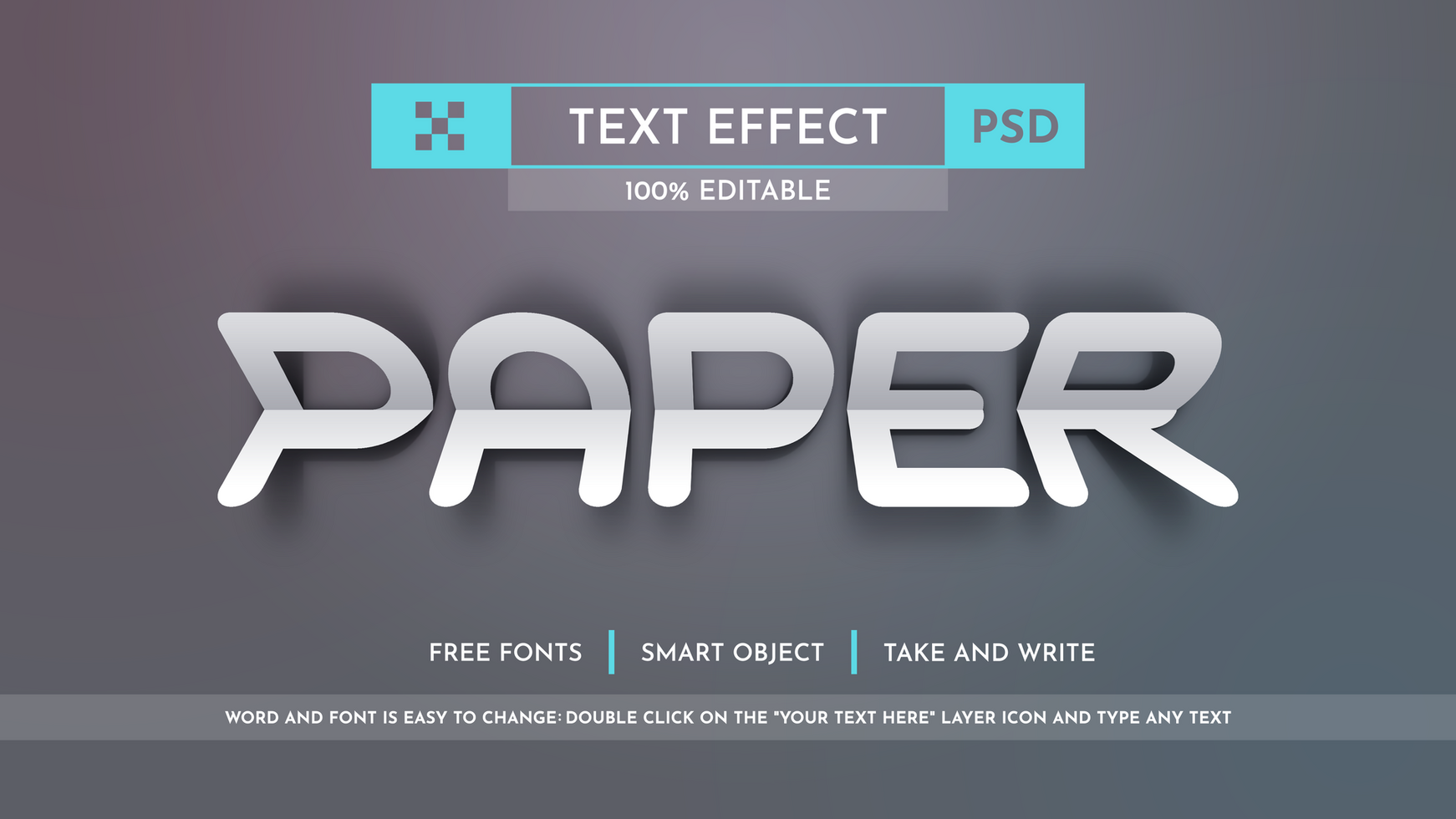 Paper Outward Bend - Editable Text Effect, Font Style psd