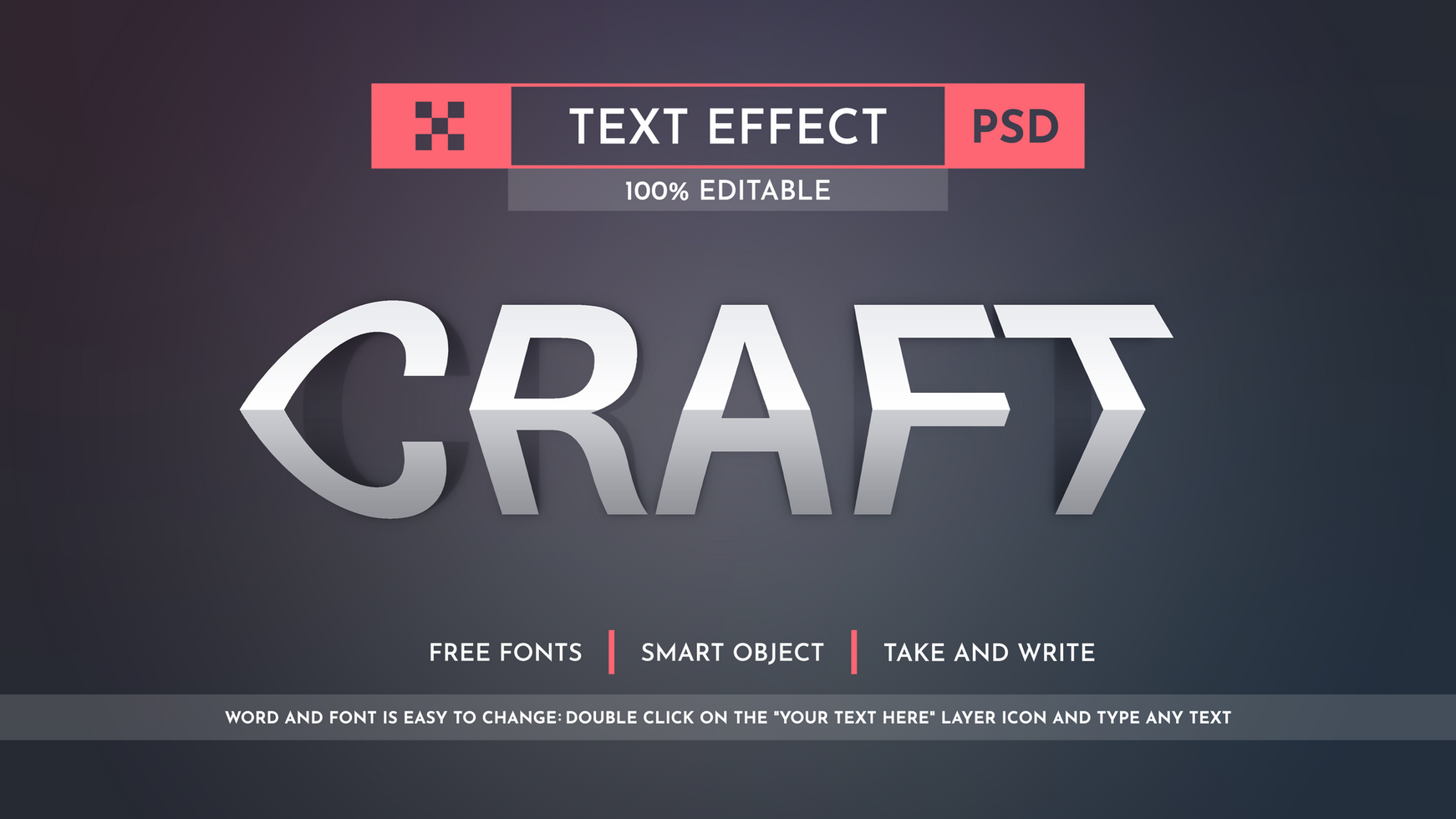 Bend Craft - Editable Text Effect, Font Style psd