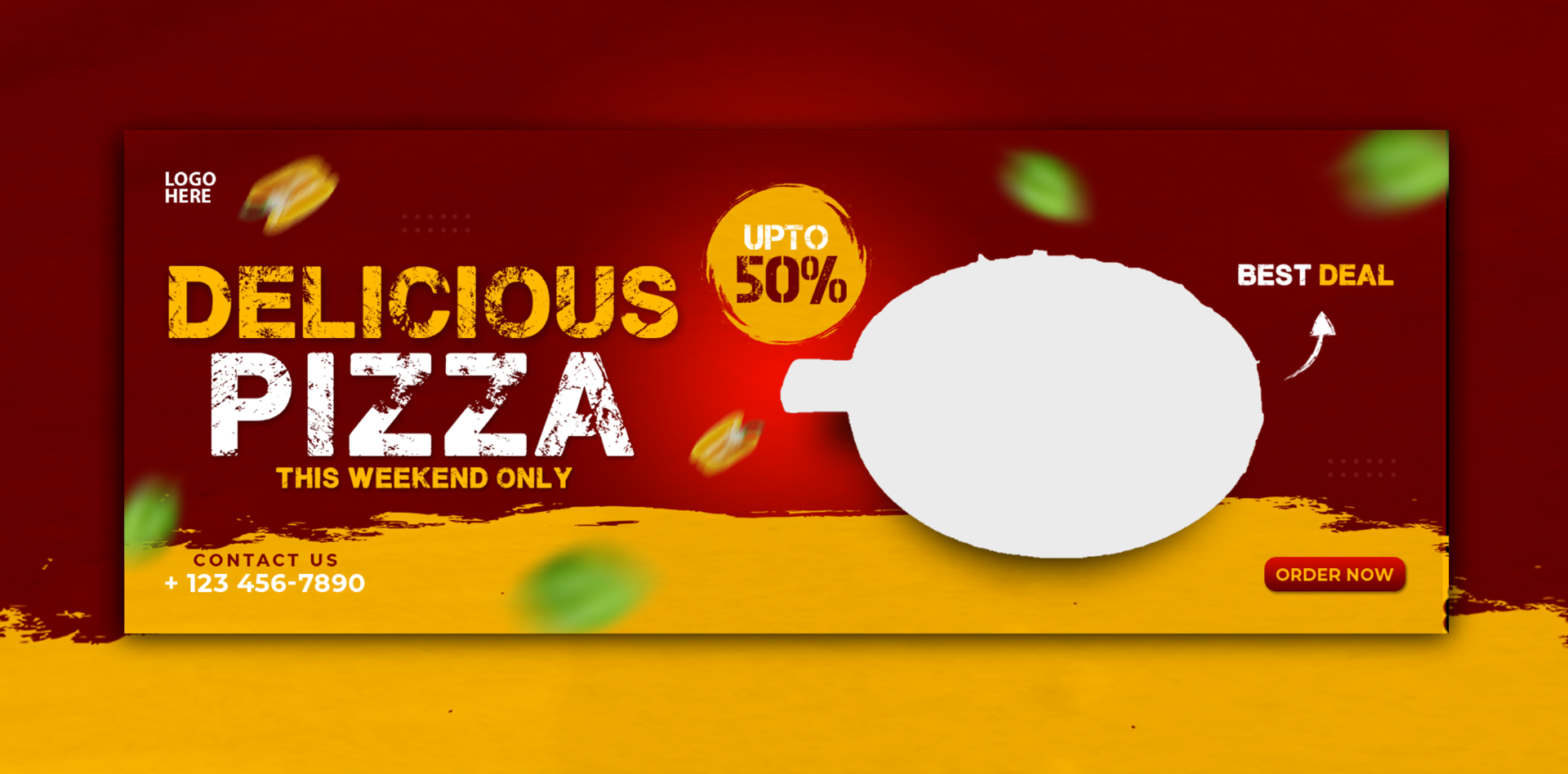 Delicious pizza and food menu cover template and banner psd