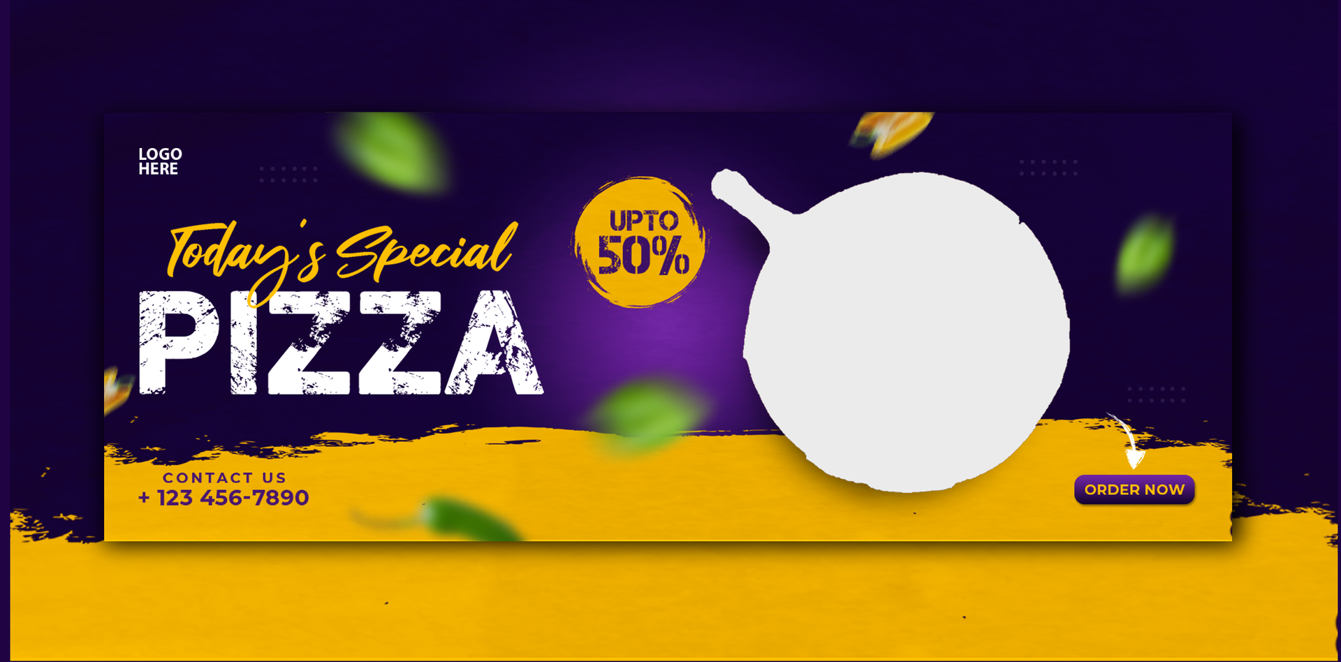Pizza and food menu cover banner and template psd
