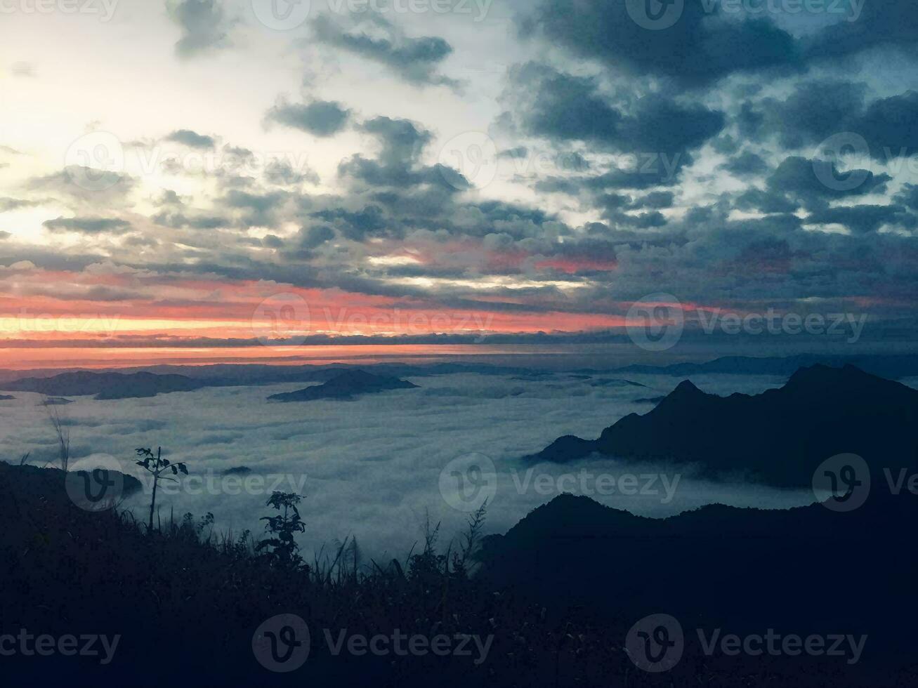 sunrise over the mountains photo