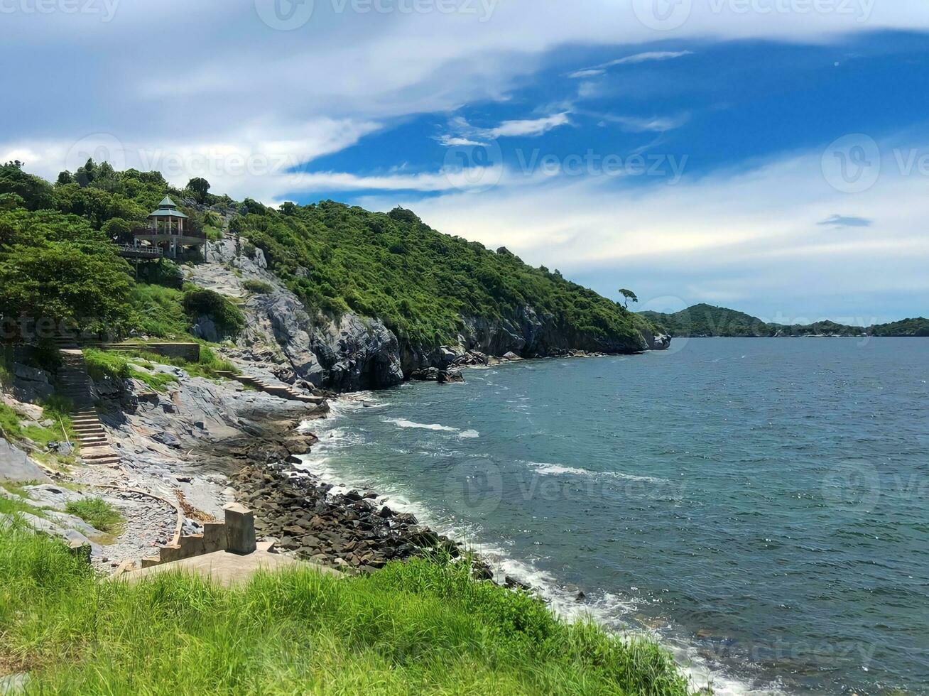 view of the coast of the sea photo