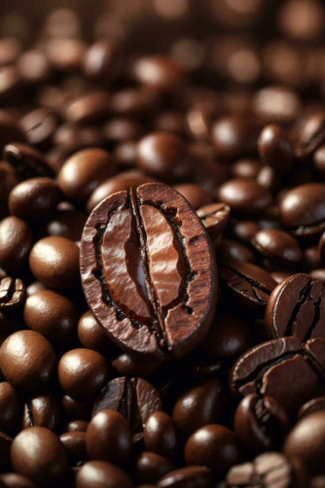 Fresh coffee beans background AI Generated photo