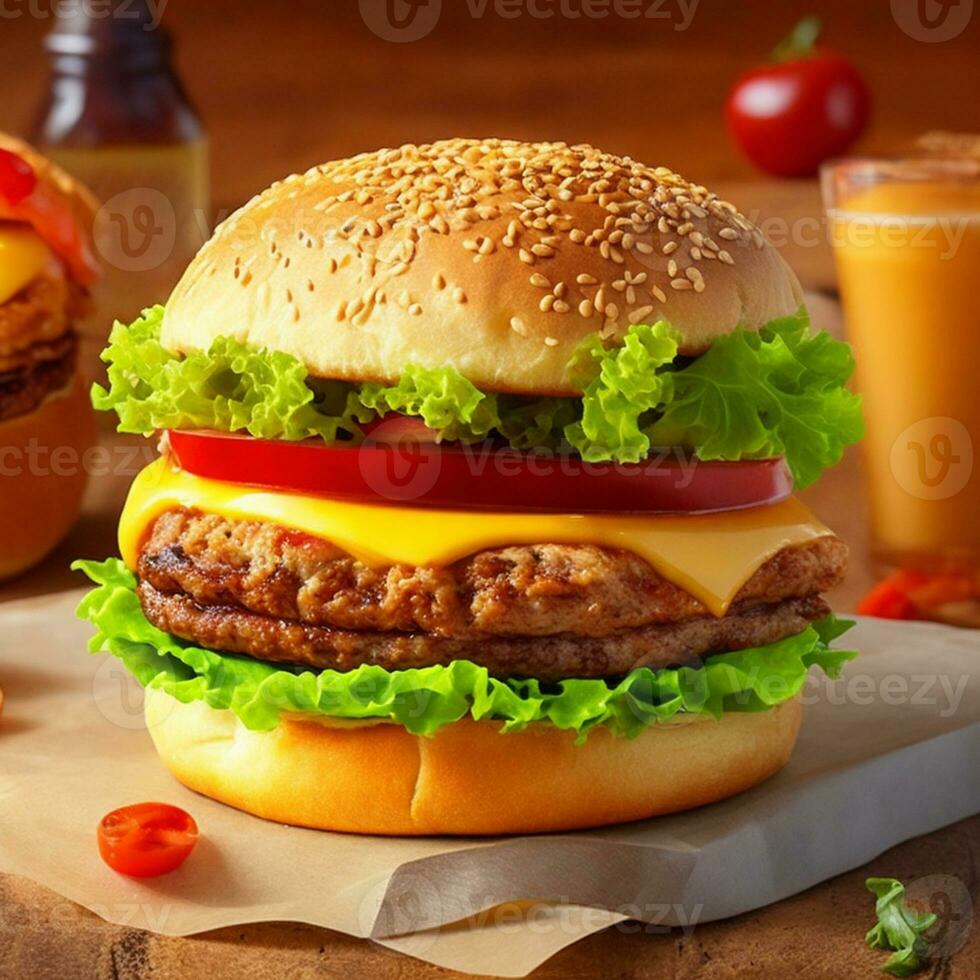 delicioso Pastelería hamburguesa ai generado foto