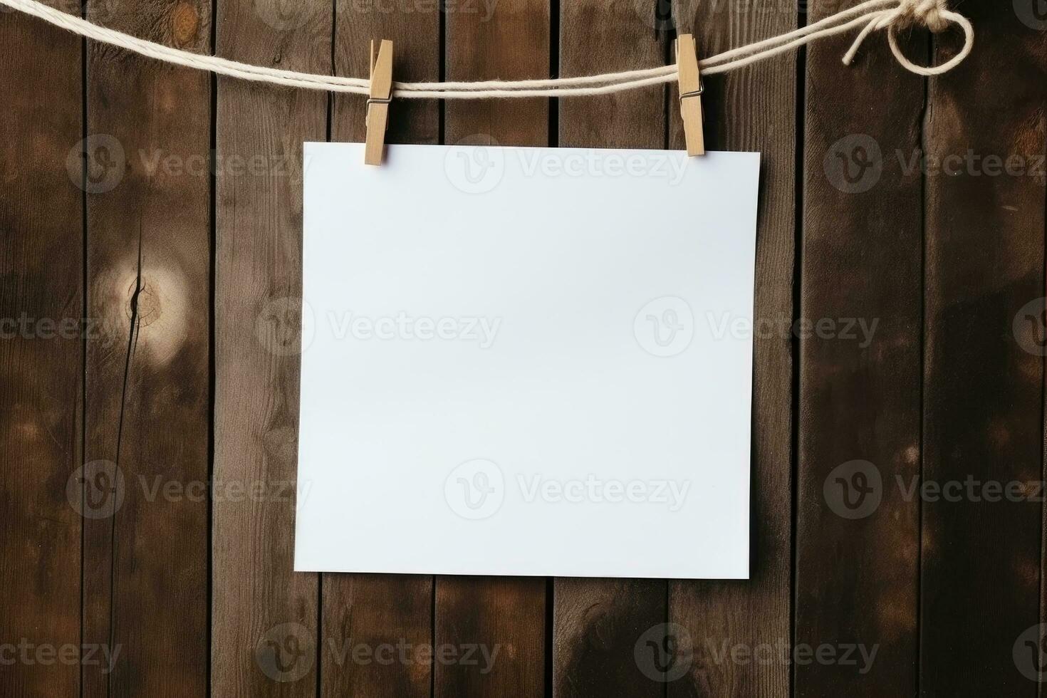 The white sheet is hanging on a rope on clothespins. AI Generated photo