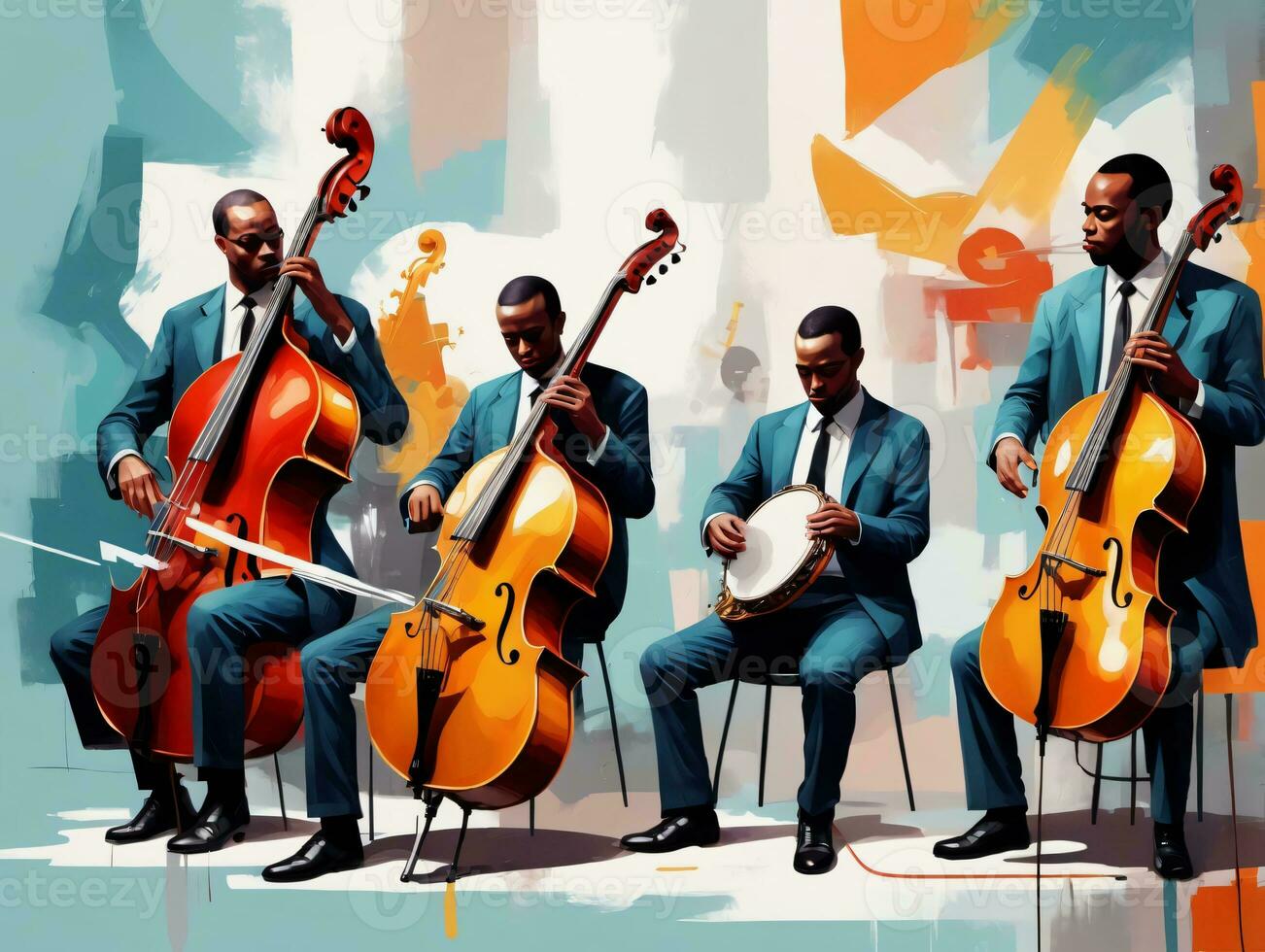 Jazz Musicians In A Jazz Concert. AI Generated photo