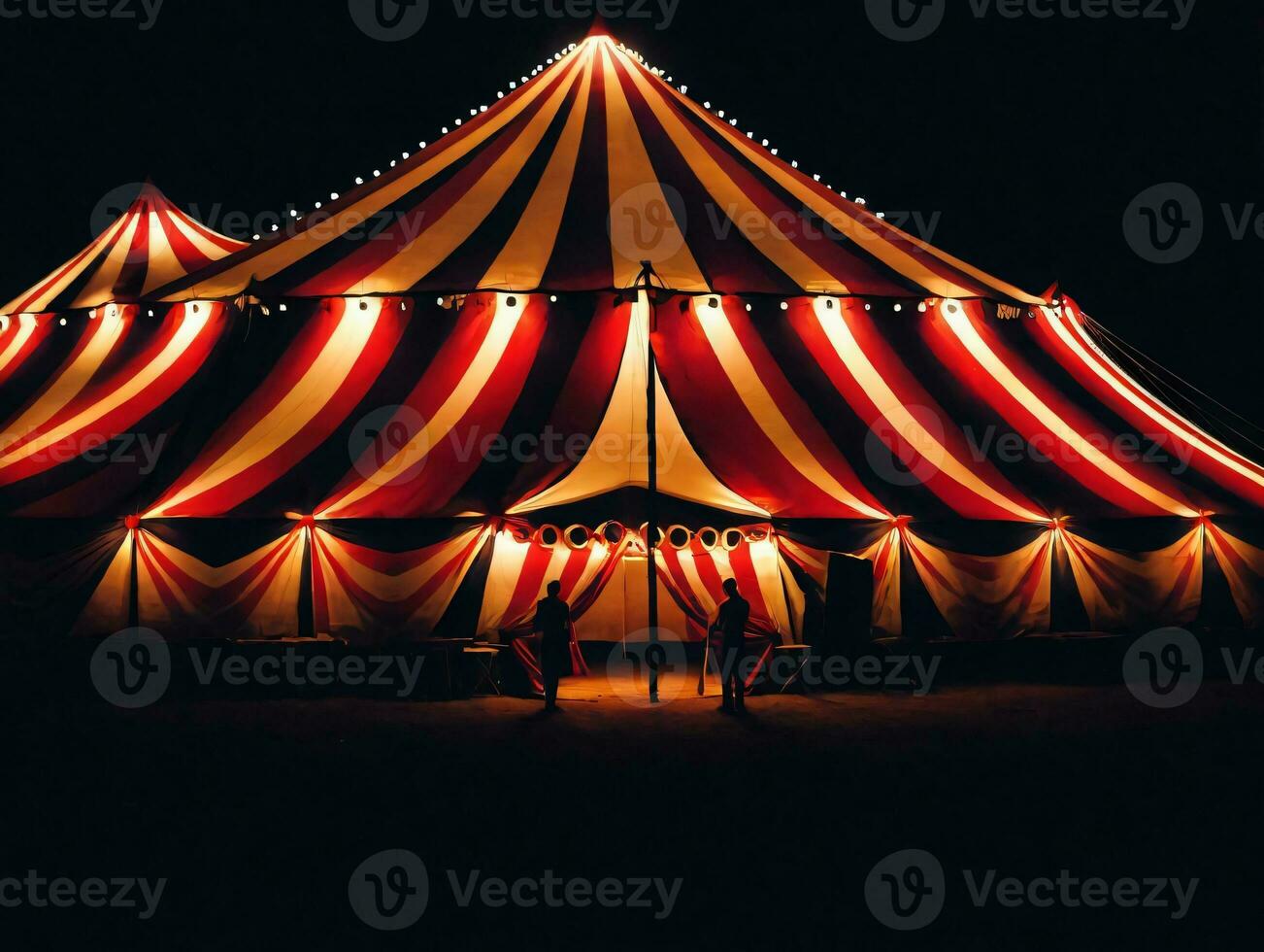 A Large Red And White Tent. AI Generated photo