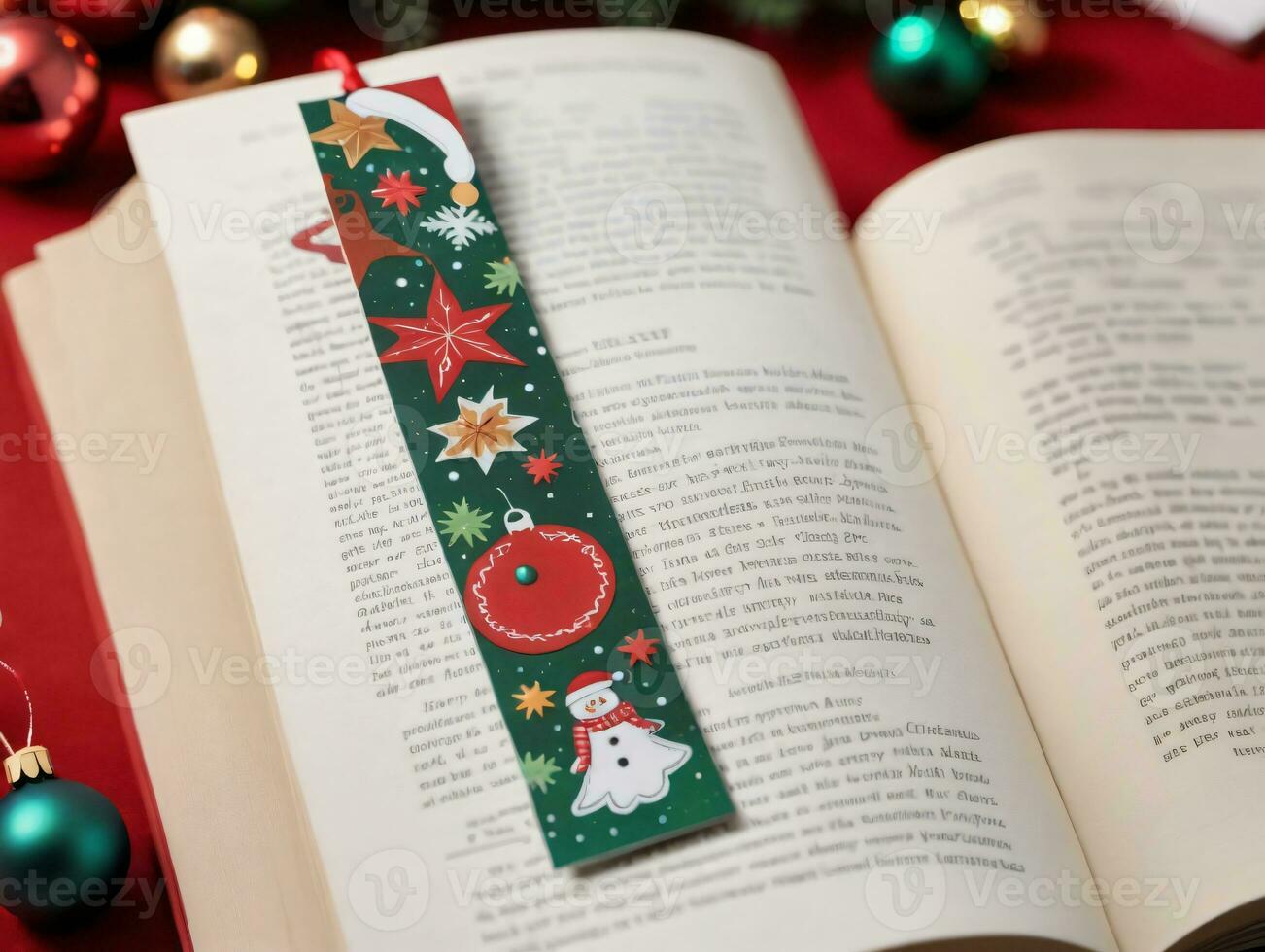 A Bookmark With A Christmas Theme. AI Generated photo