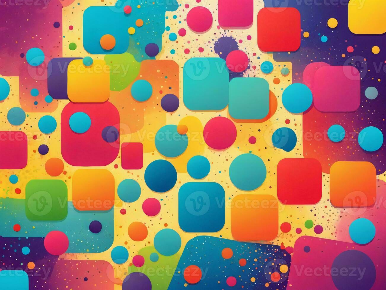Colorful Abstract Background With Circles And Dots. AI Generated photo