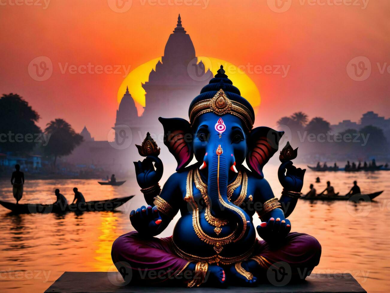 A Statue Of An Elephant. AI Generated photo