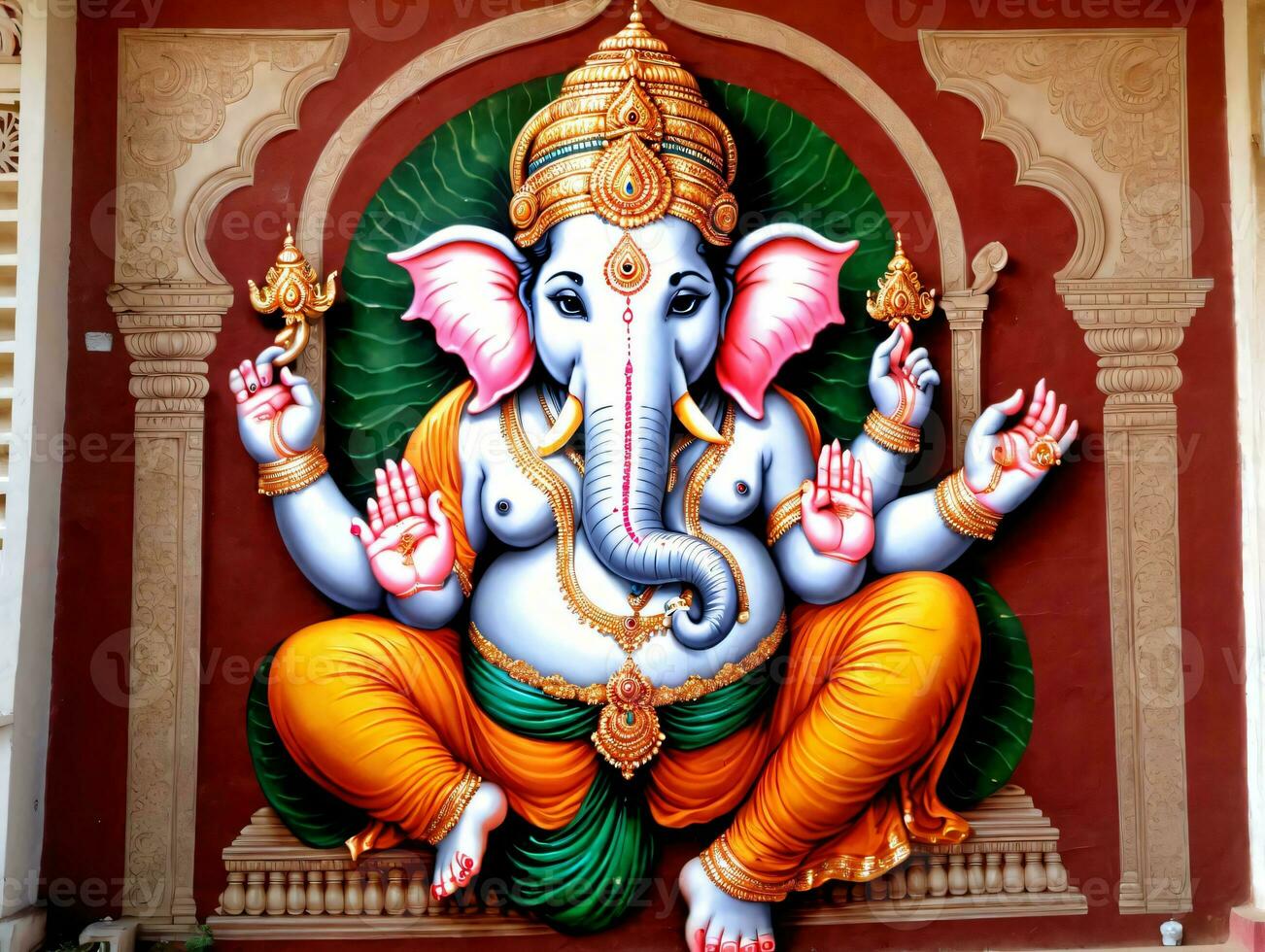 A Statue Of An Elephant. AI Generated photo