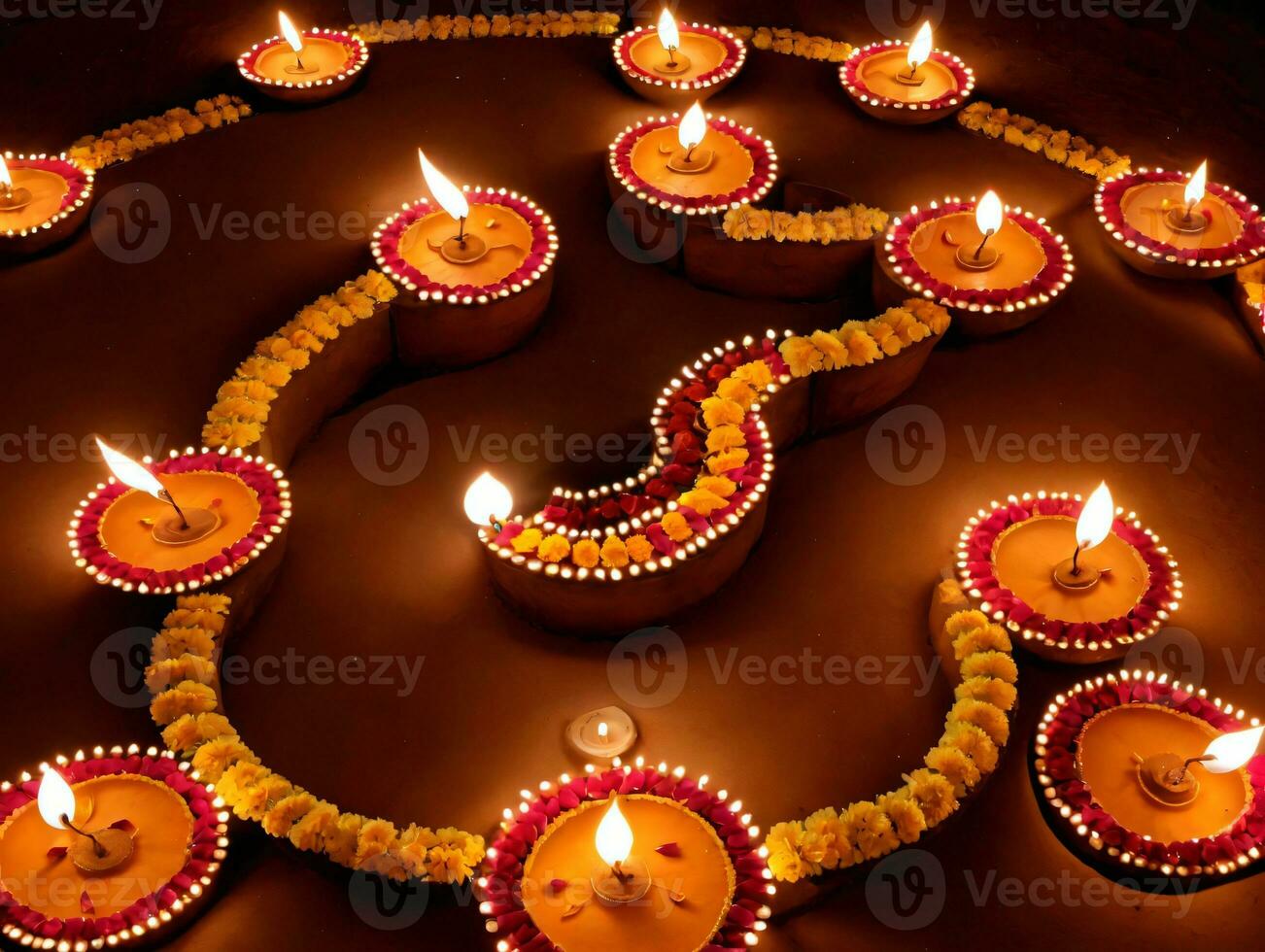 A Circle Of Candles. AI Generated photo