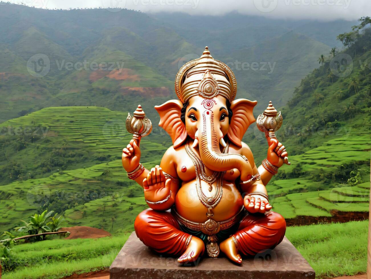 A Statue Of An Elephant. AI Generated photo