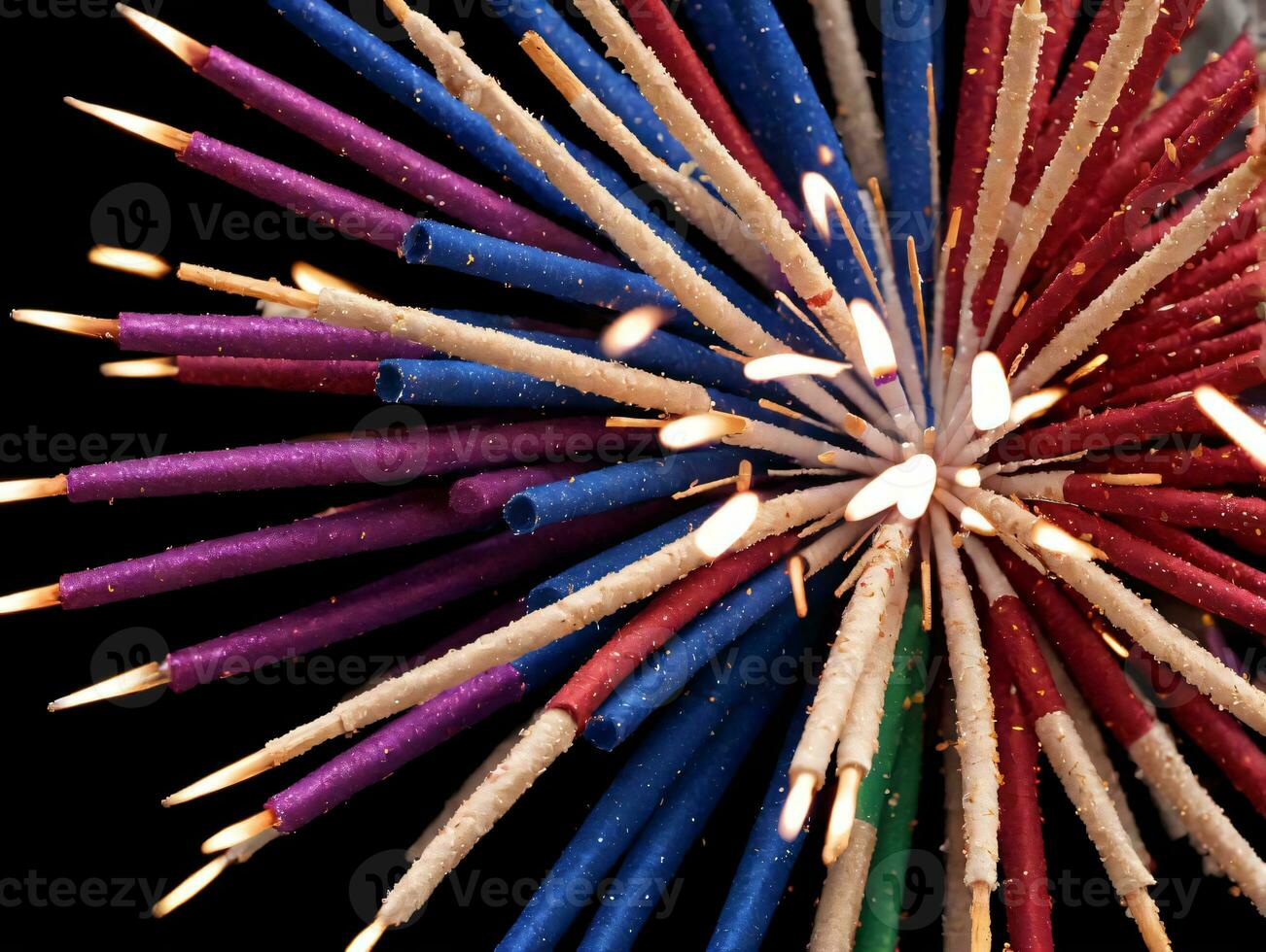 A Bunch Of Colored Pencils With A Black Background. AI Generated photo