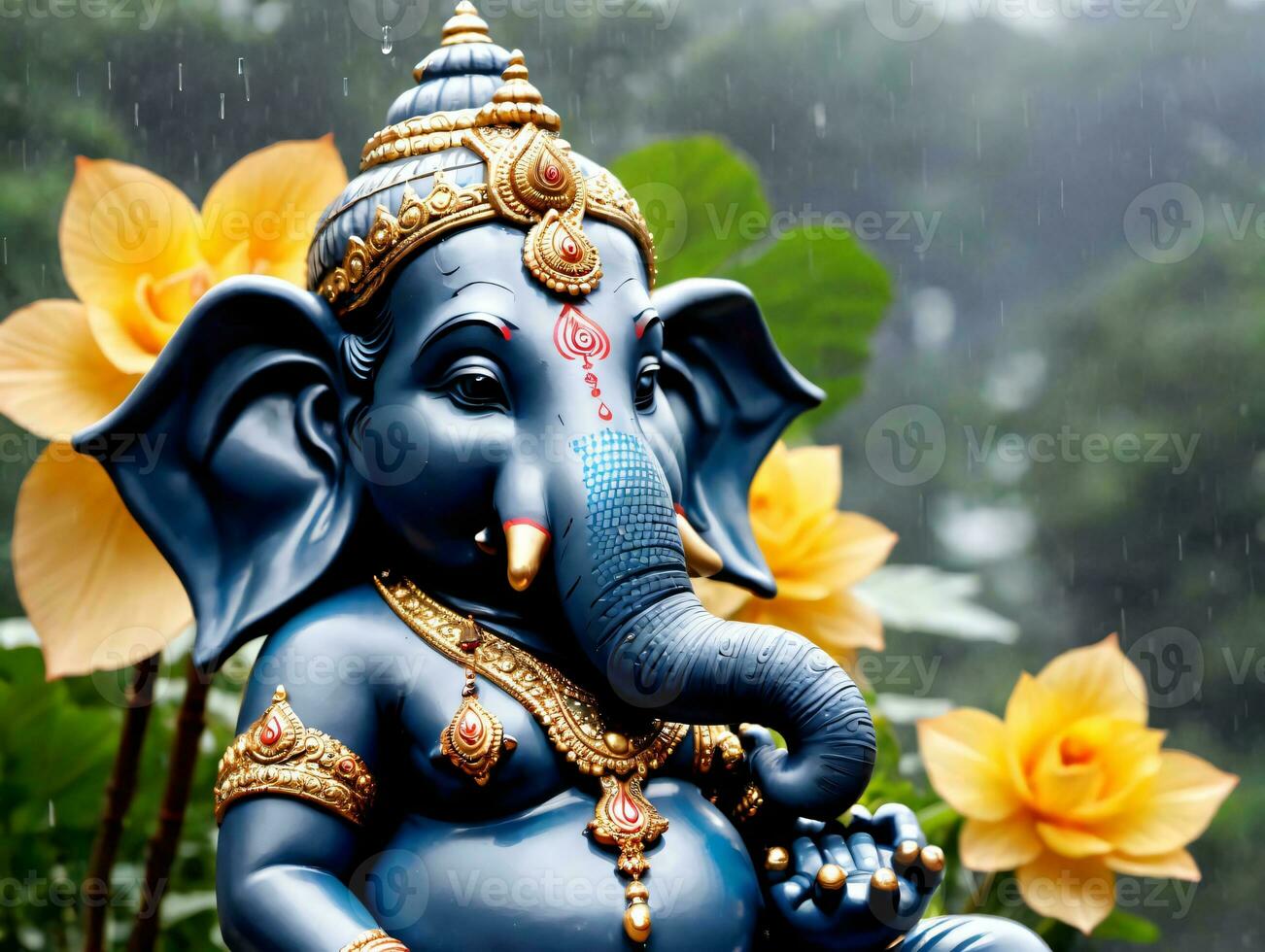 A Statue Of An Elephant. AI Generated photo