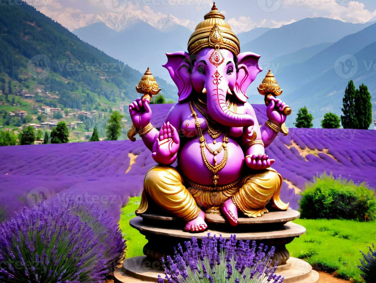A Statue Of An Elephant. AI Generated photo