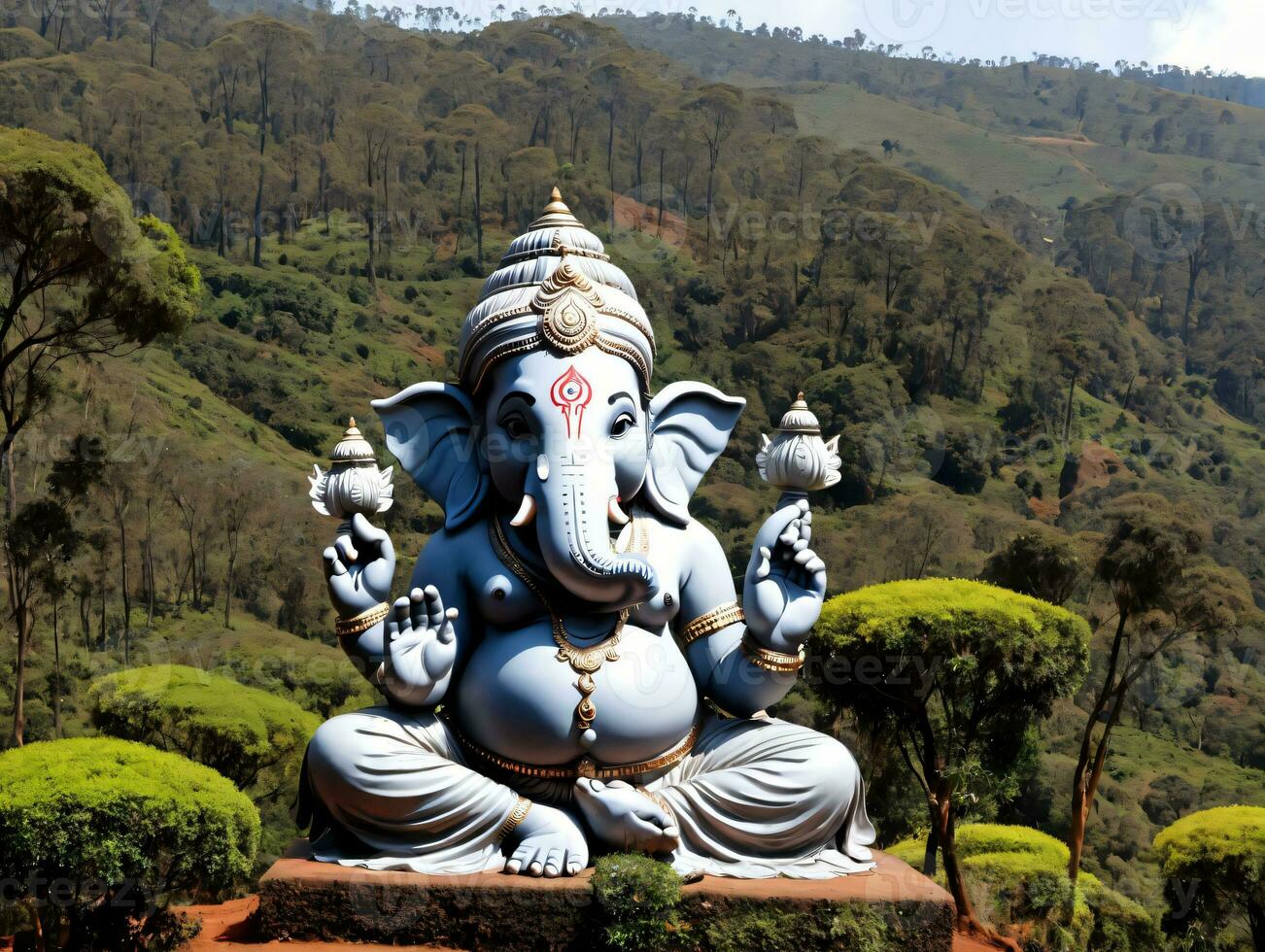 A Statue Of An Elephant. AI Generated photo