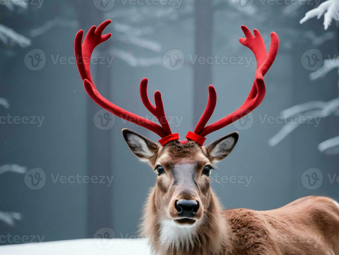 A Deer With A Red Ante Ante. AI Generated photo