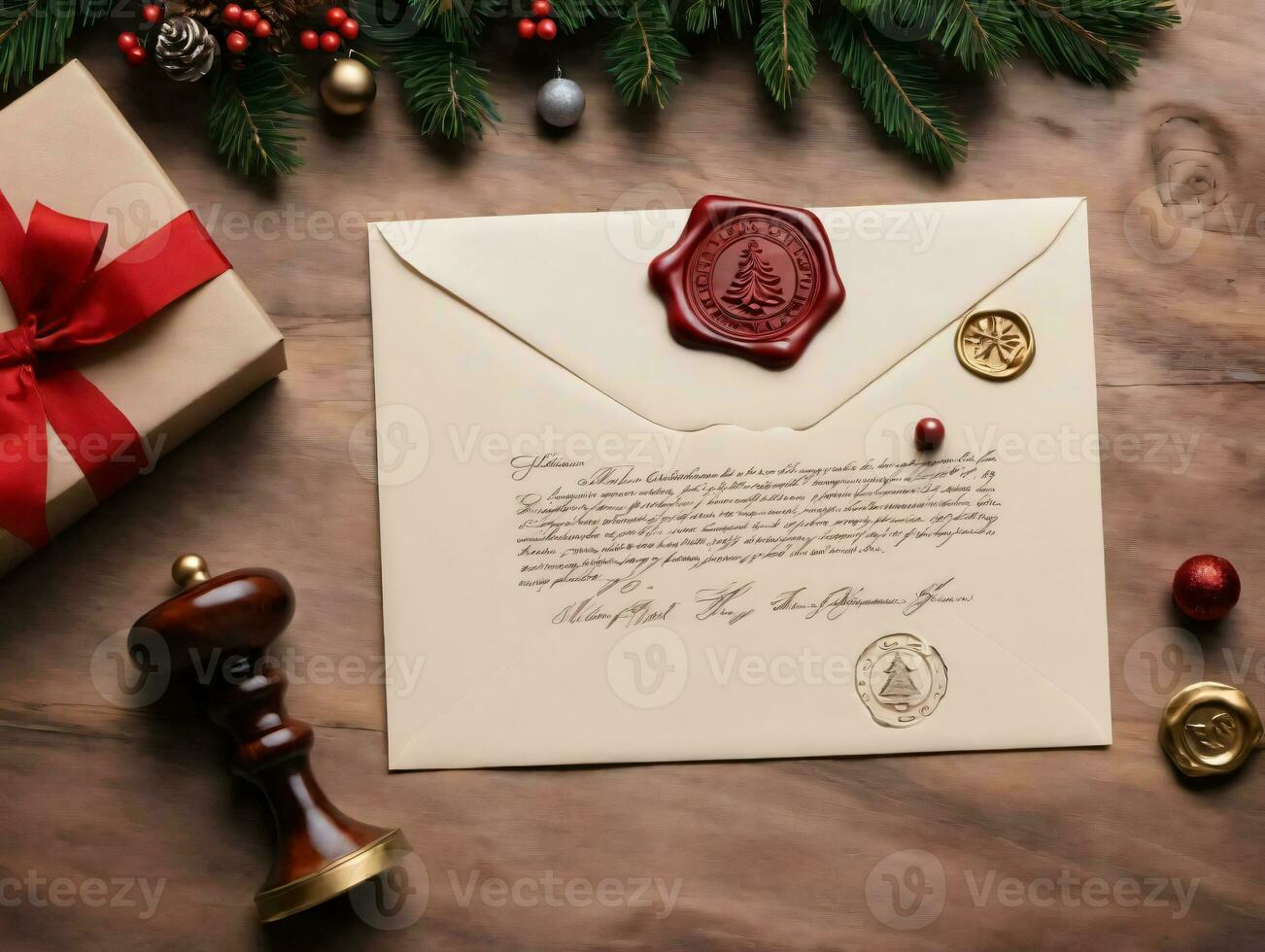 A Letter With A Wax Stamp And A Wax Sealer. AI Generated photo