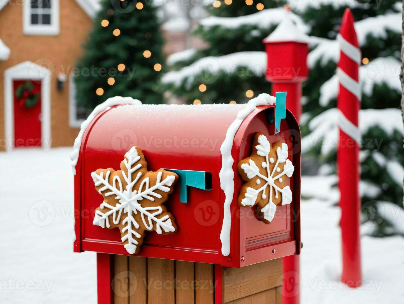 A Red Mailbox With A Ginger On It. AI Generated photo