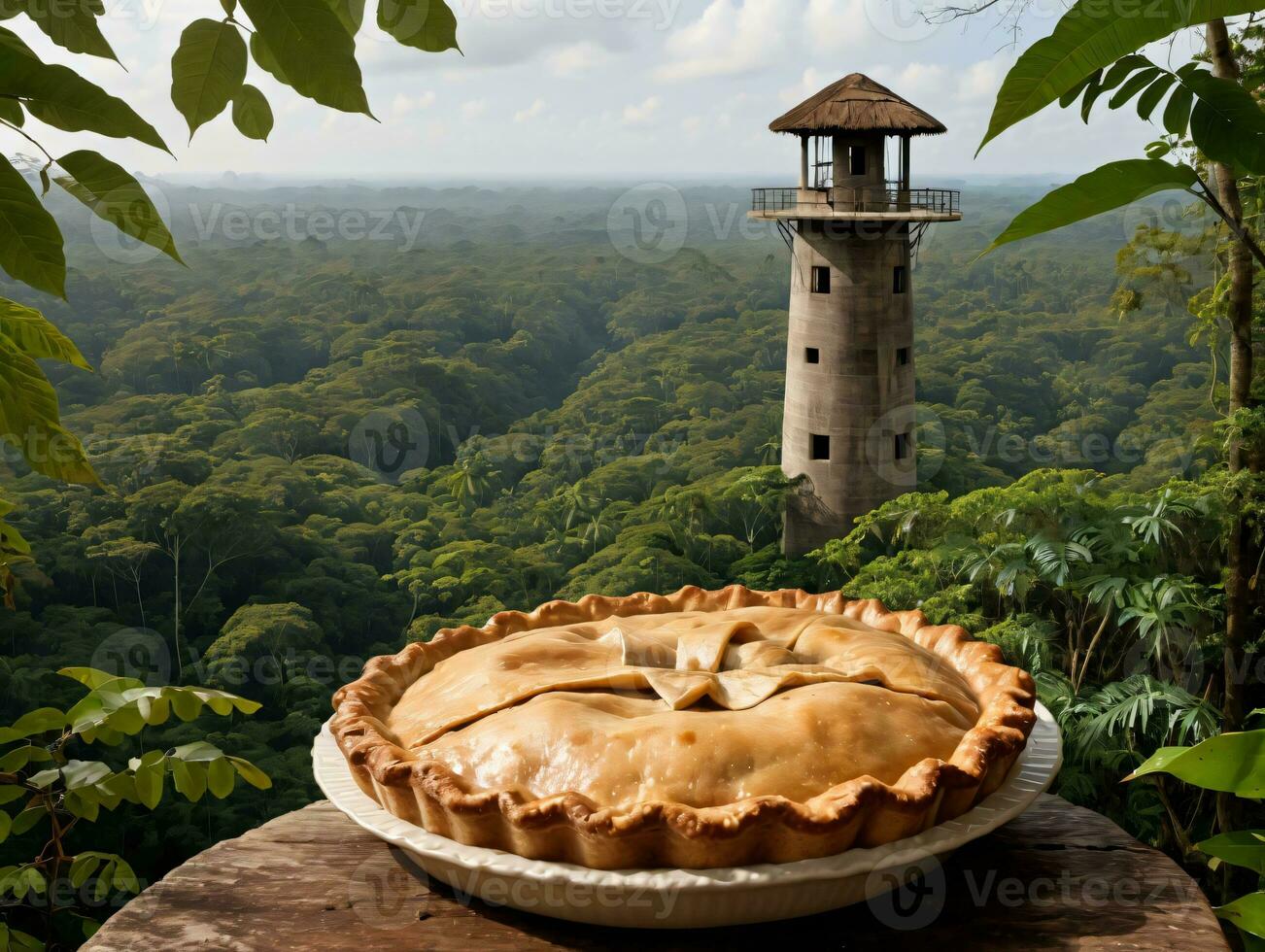 A Pie On A Plate. AI Generated photo