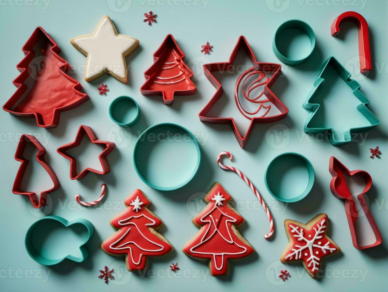 Christmas Cookie Cutters. AI Generated photo