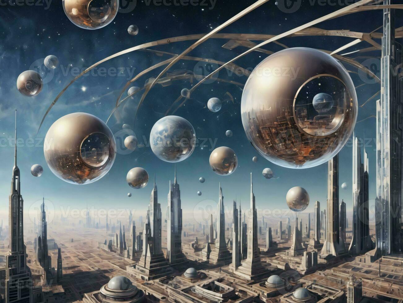 A Futuristic City. AI Generated photo