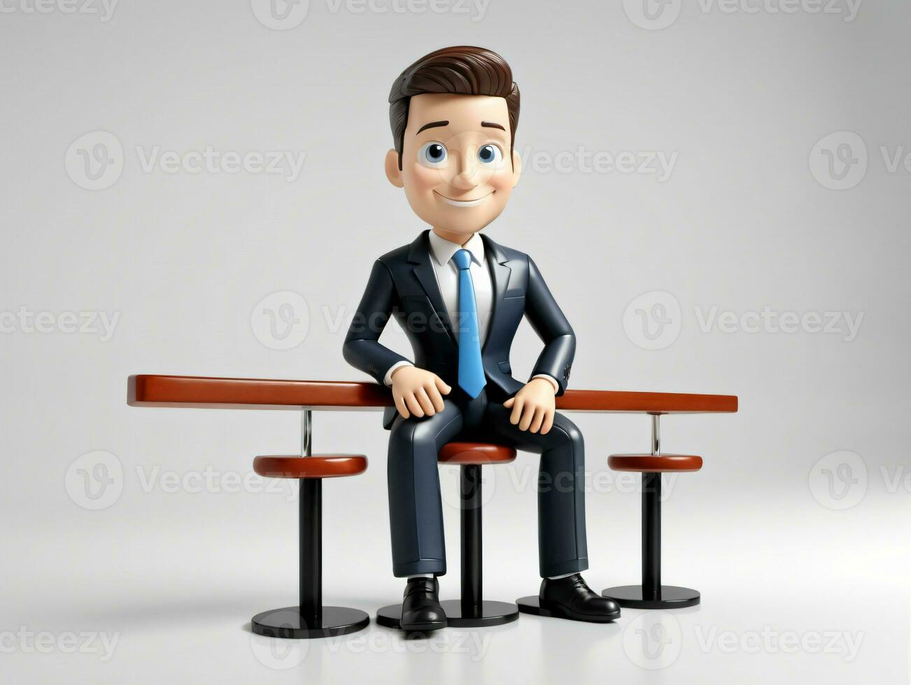 A Man Sitting On A Bench. AI Generated photo