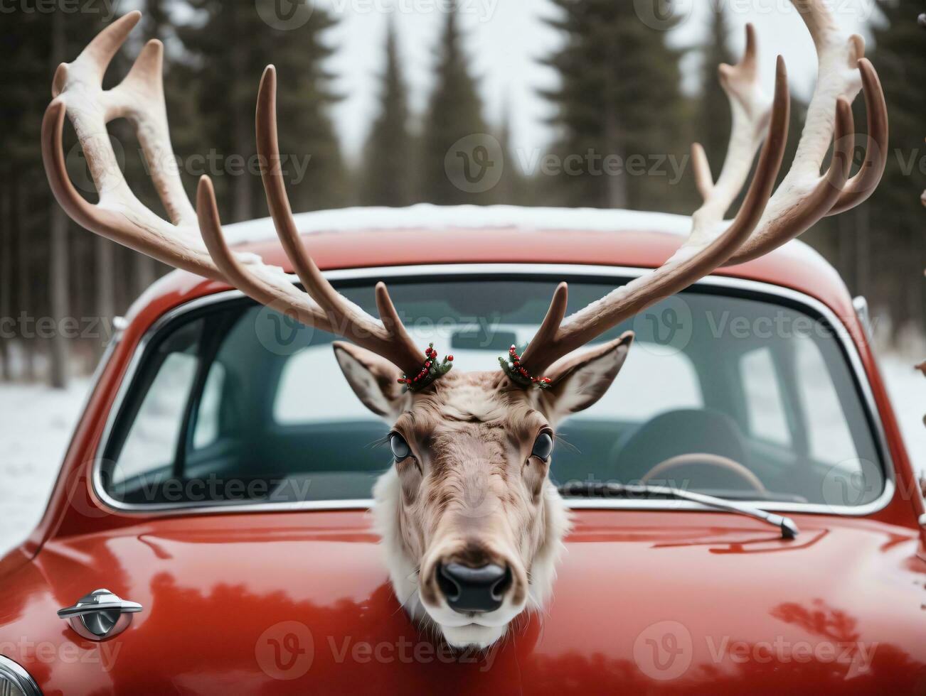 A Deer With Ants On Its Head. AI Generated photo